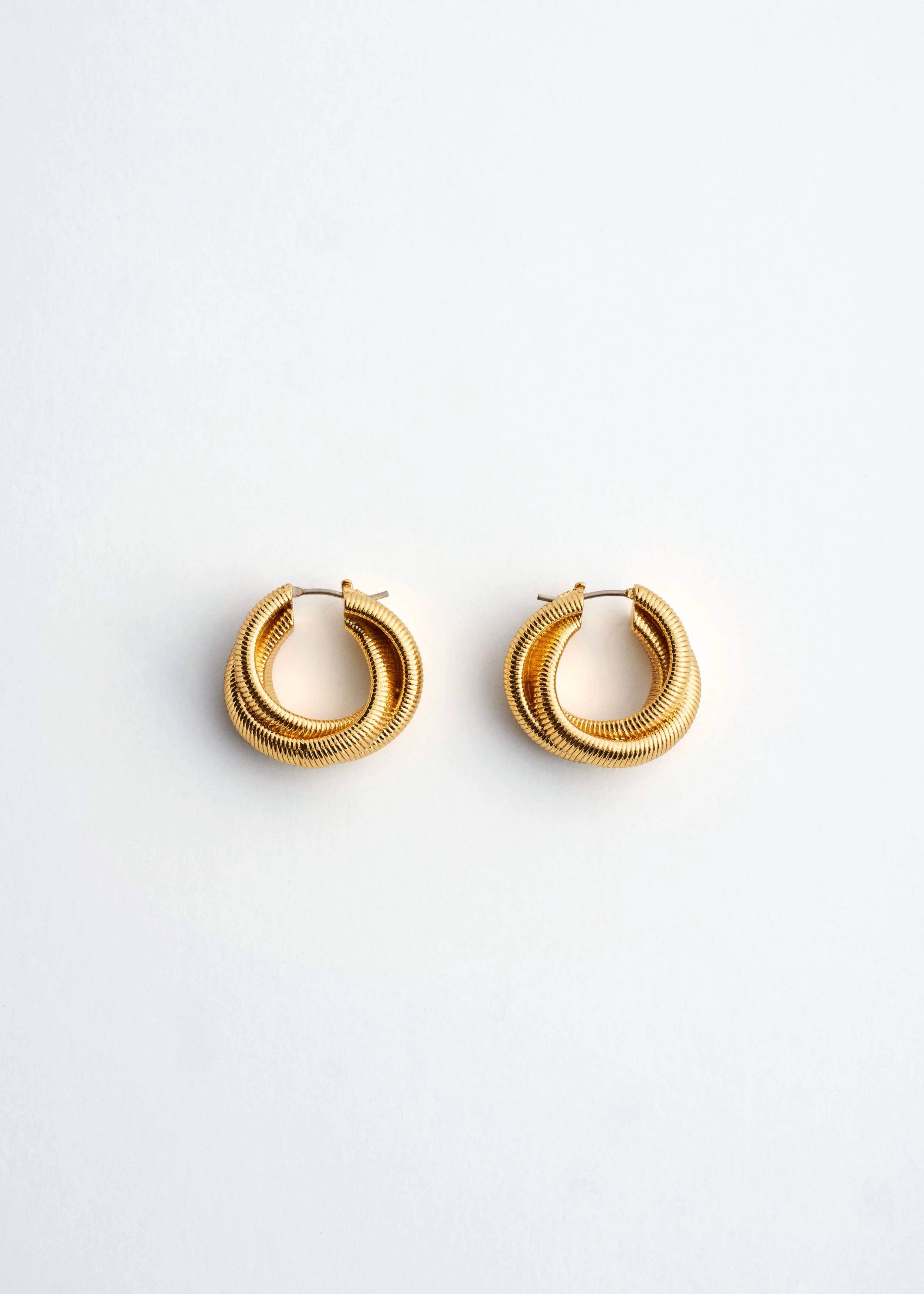 Plated Brass Twisted Hoops - 1