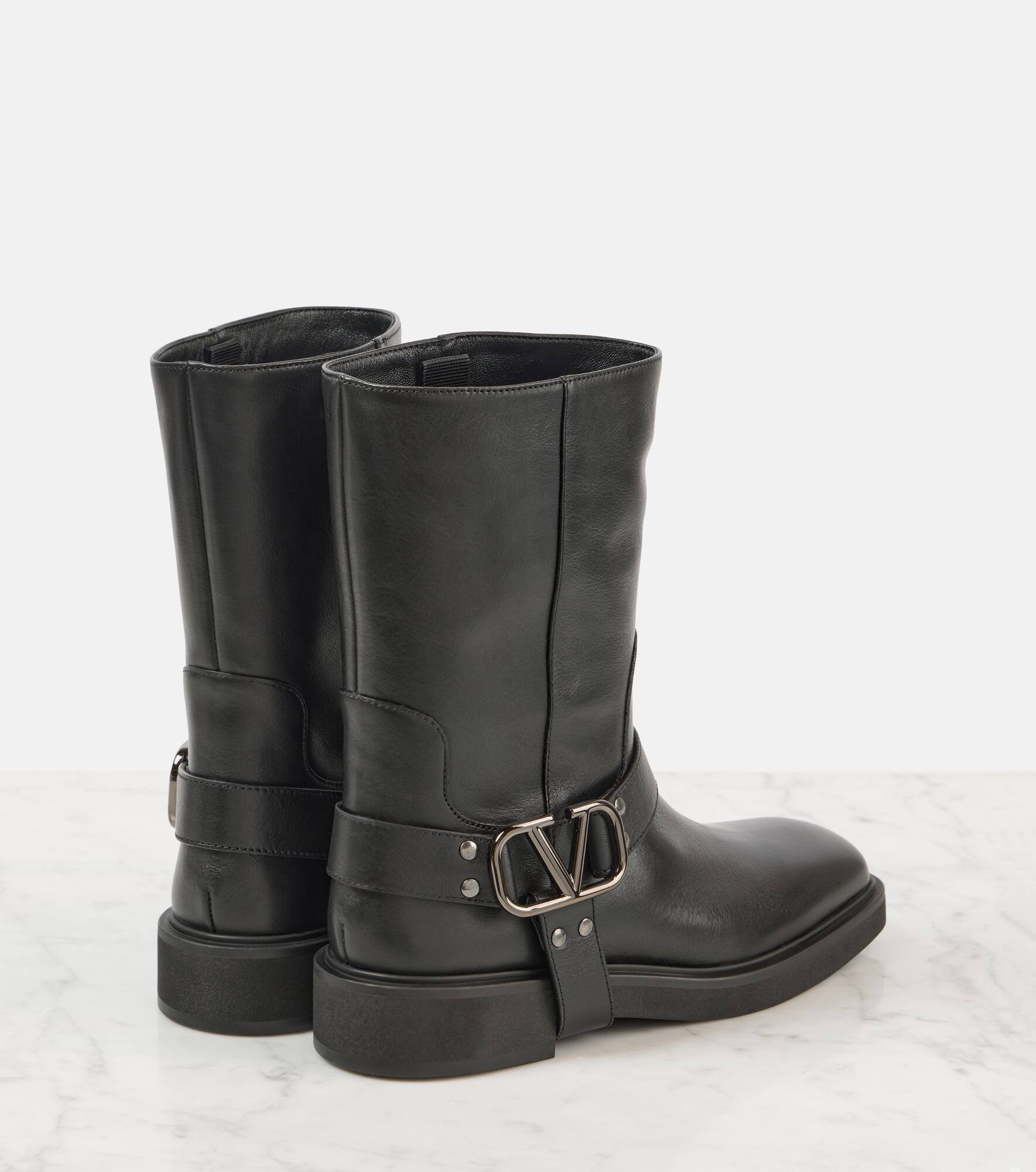 VLogo Signature leather biker boots - 3
