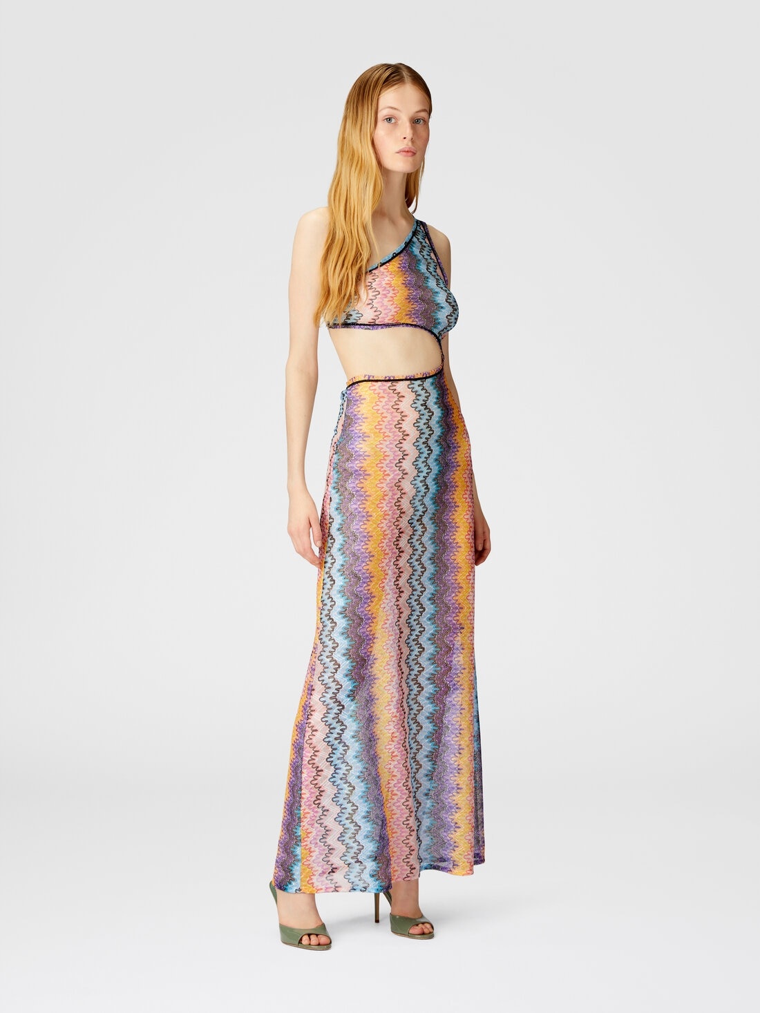 Long one-shoulder cover-up with cut-out detail - 2
