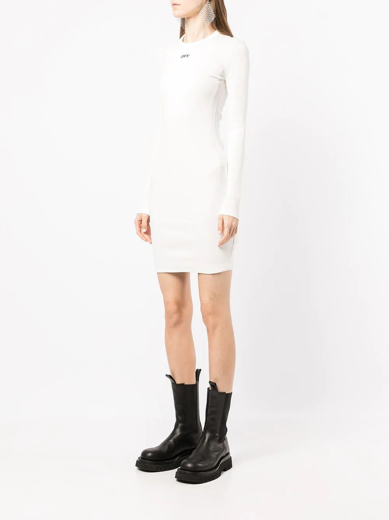 logo-print long-sleeved mini dress 3