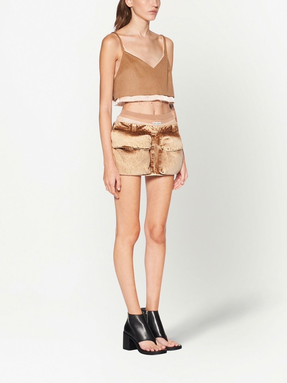 patch-pocket denim miniskirt - 4