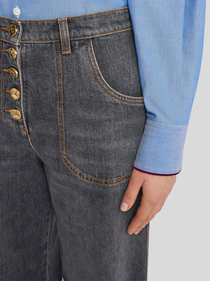 Etro FLARED JEANS WITH PEGASO BUTTONS outlook