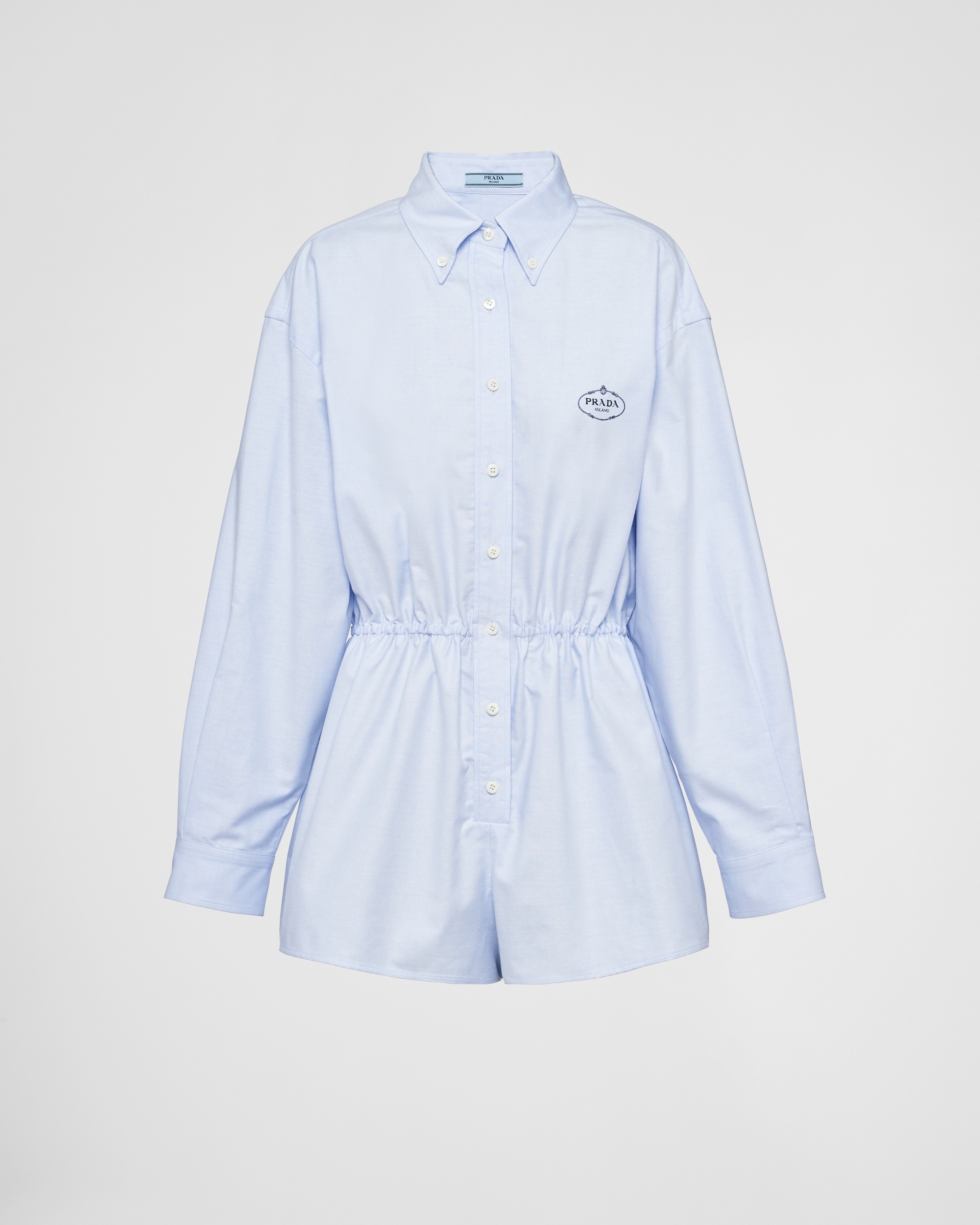 【プラダ・PRADA】Embroidered Oxford cotton jumpsuit Prada Embroidered Oxford cotton jumpsuit | REVERSIBLE