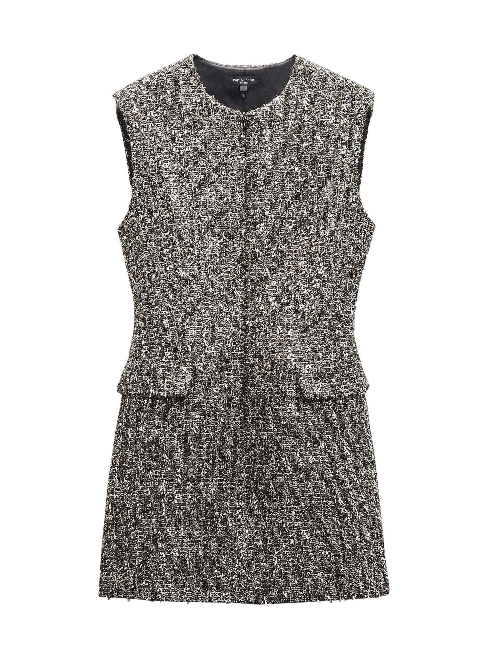 Women's Tina Linton Wool-Blend Sleeveless Minidress - Silver Multi - 1