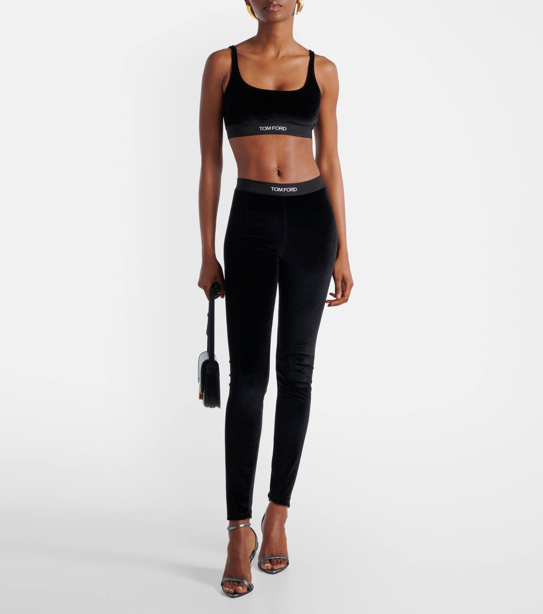 Logo velour leggings - 5