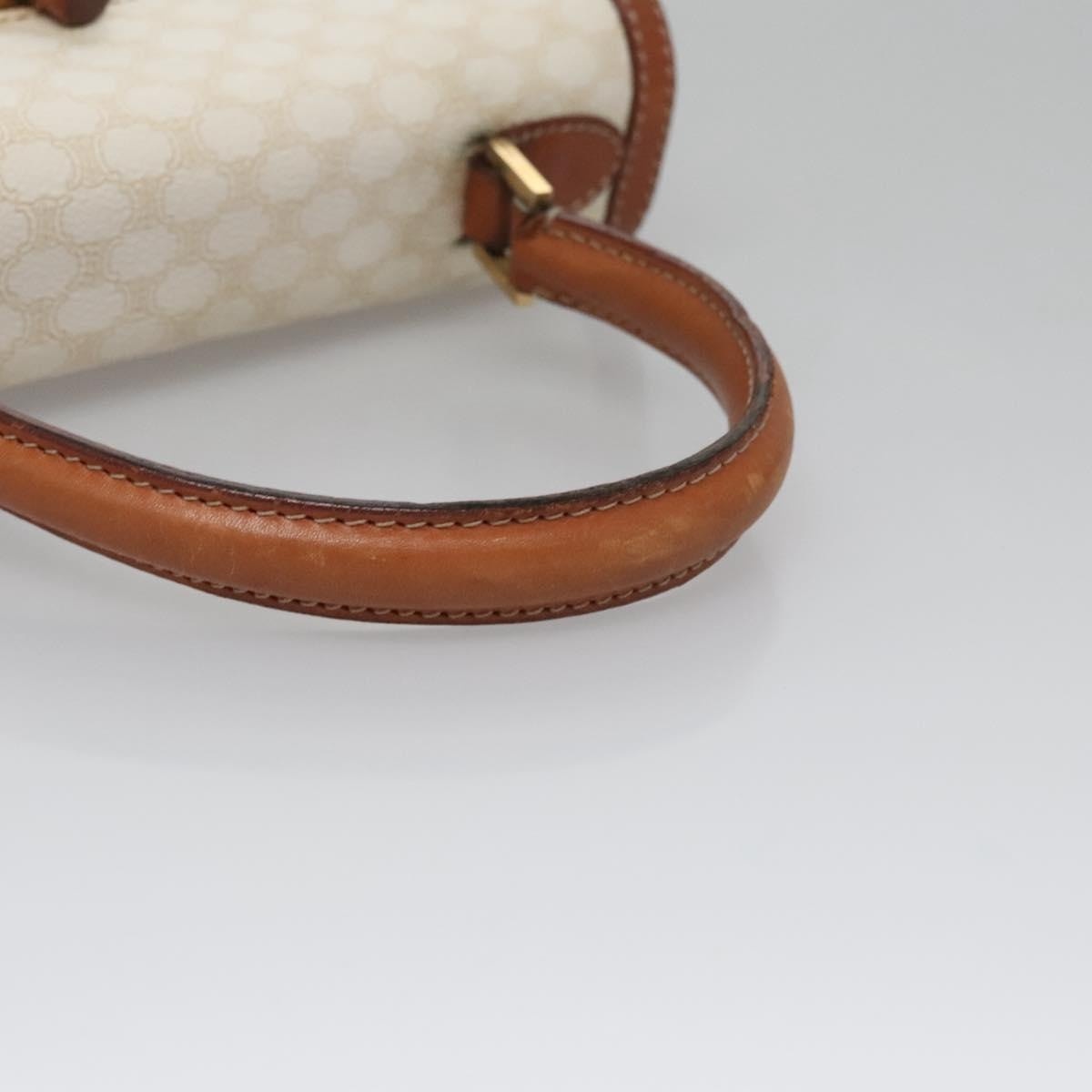 CELINE Macadam Canvas Hand Bag Pvc Leather White - 7