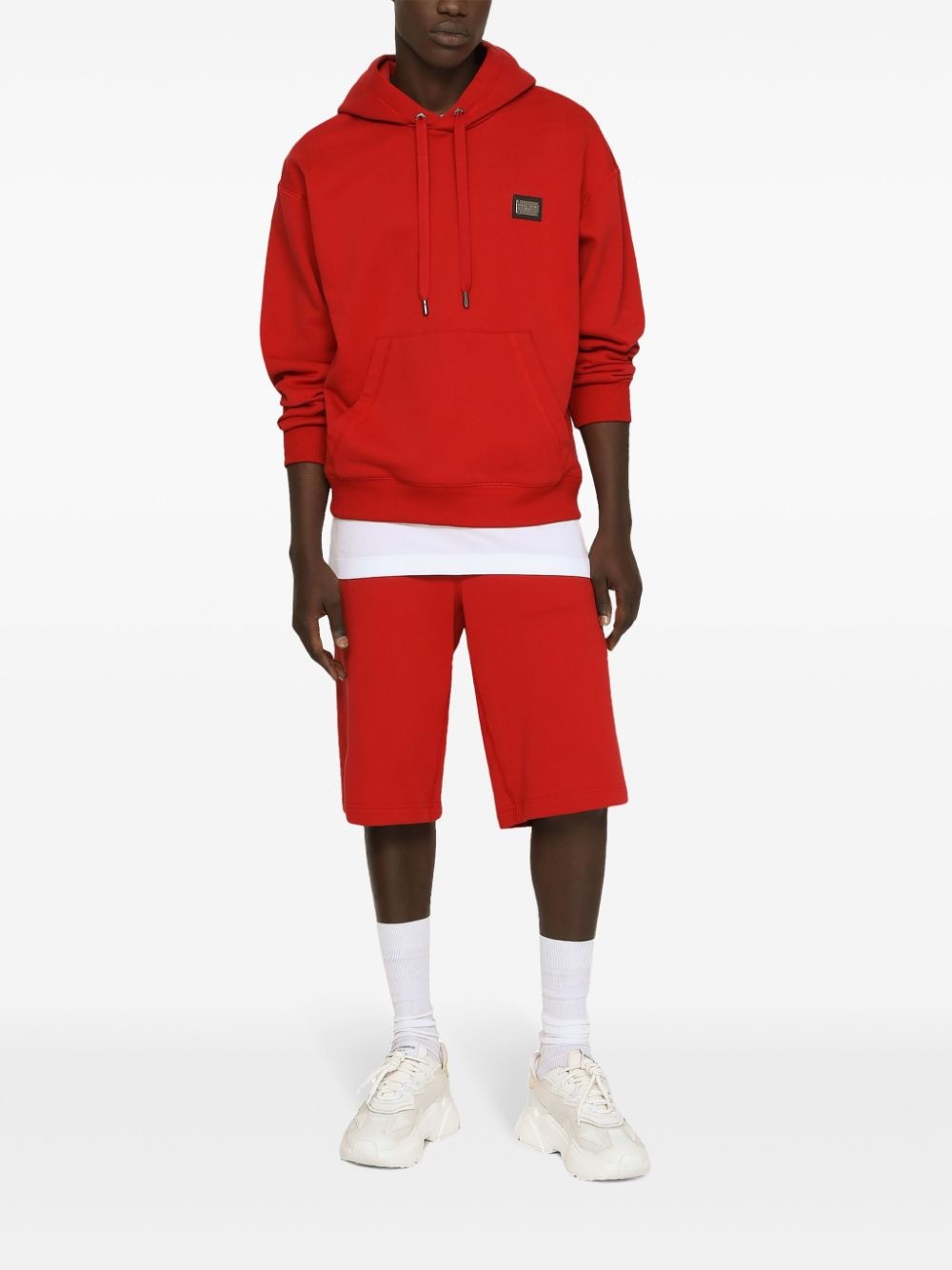 logo-appliquÃ© jersey track shorts - 3