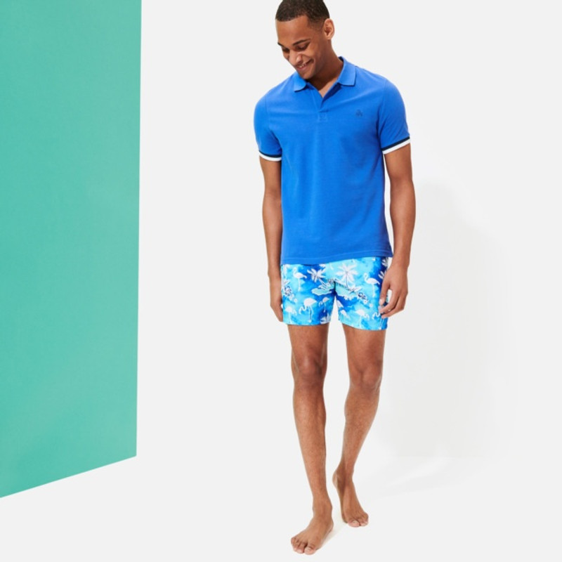 Men Cotton Pique Polo Shirt Solid 8