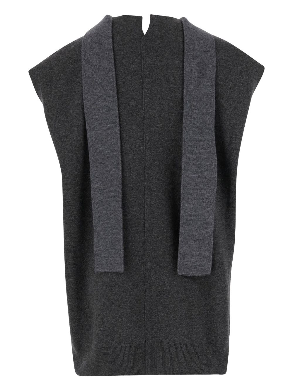 sleeveless scarf-detail vest - 2