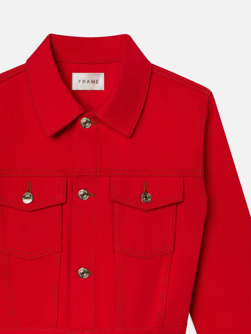 The Tailored Denim Jacket in Herrera Red 3