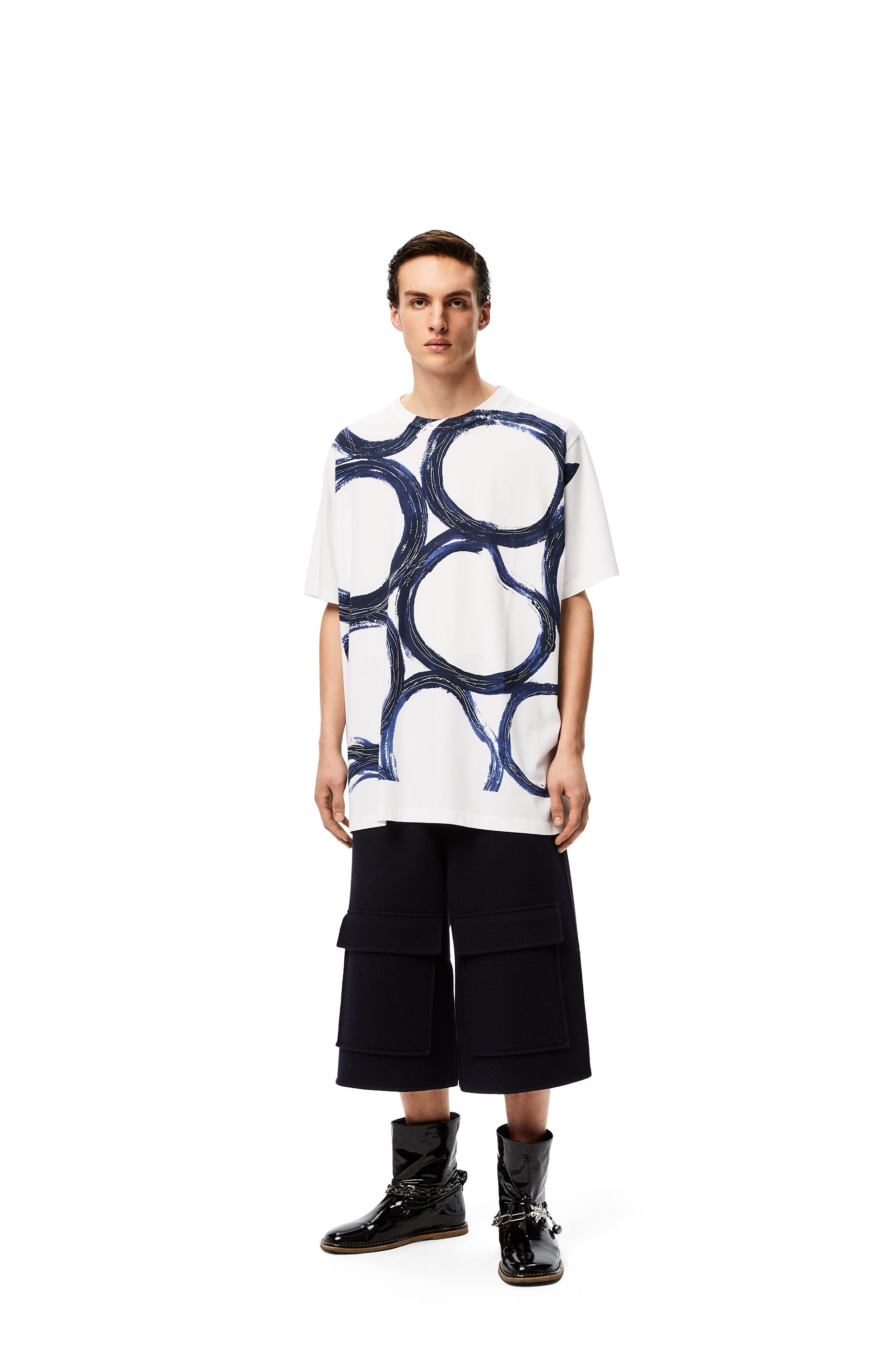 Oversize T-shirt in cotton with circles - 1