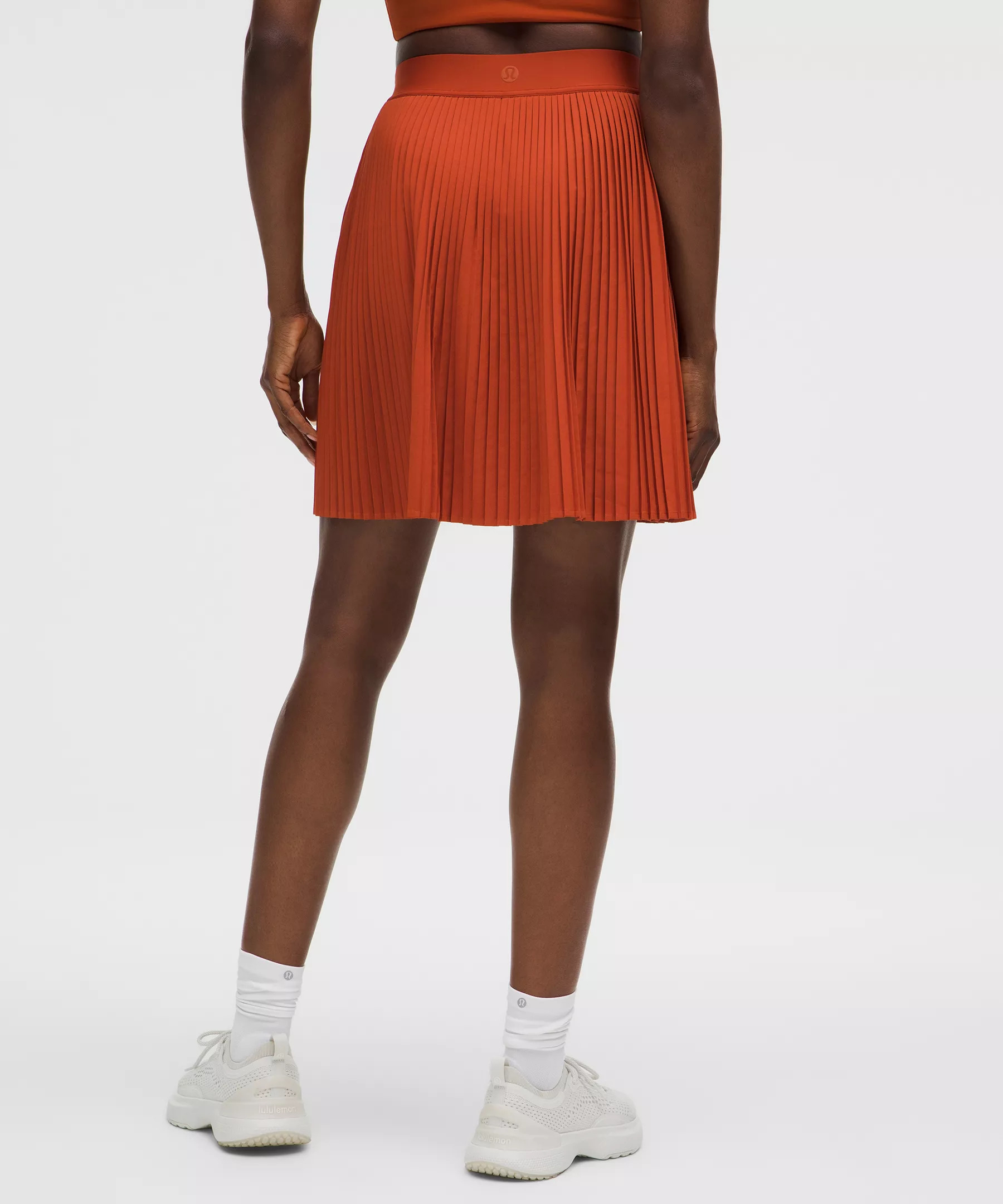 Pleated High-Rise Knee-Length Tennis Skirt - 3