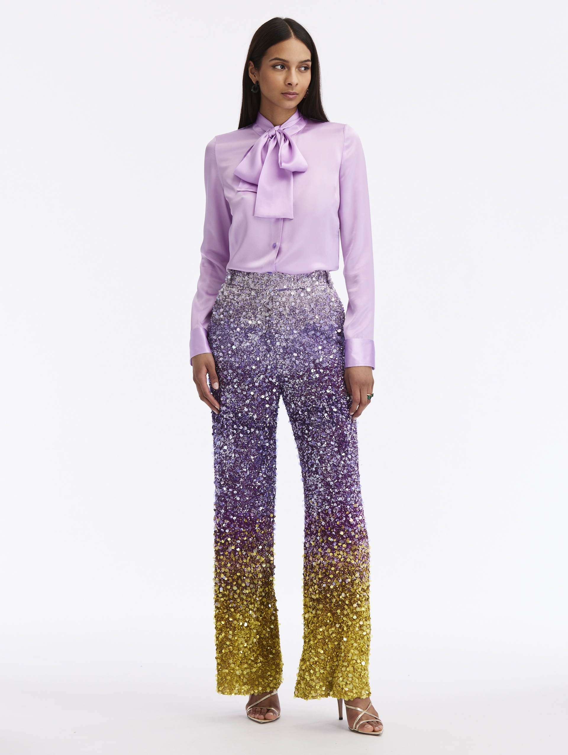 OMBRE SEQUIN EMBROIDERED PANT - 1