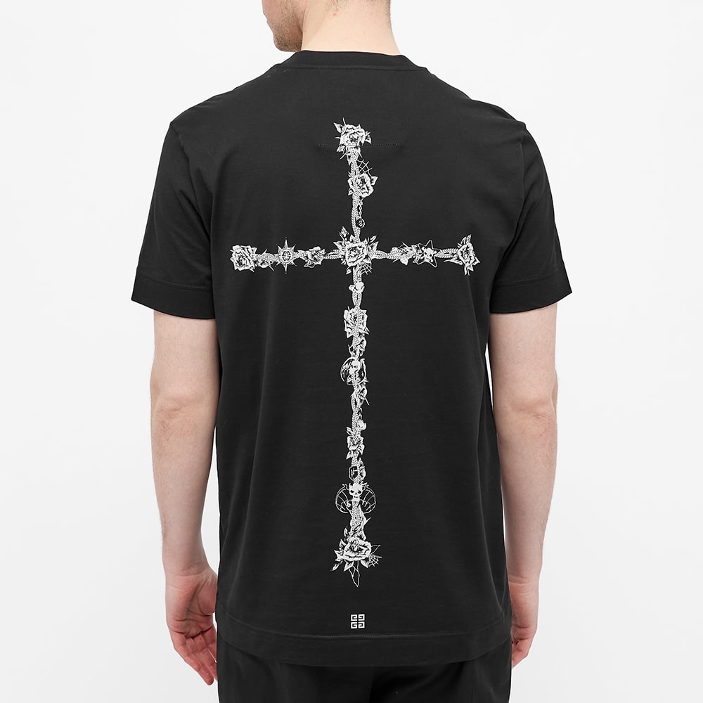 Givenchy Slim Fit Flower Cross Tee - 5