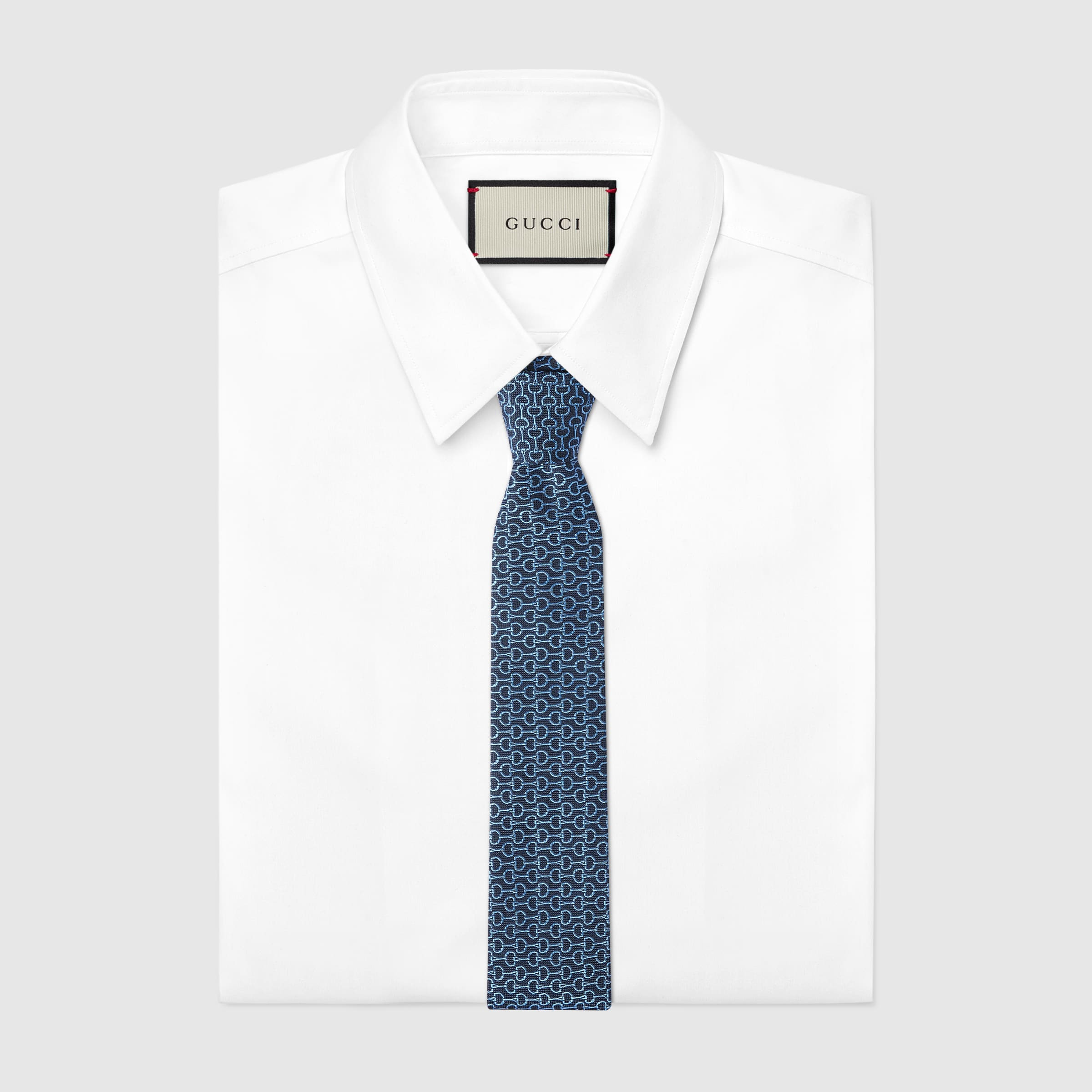 Horsebit silk jacquard tie - 2
