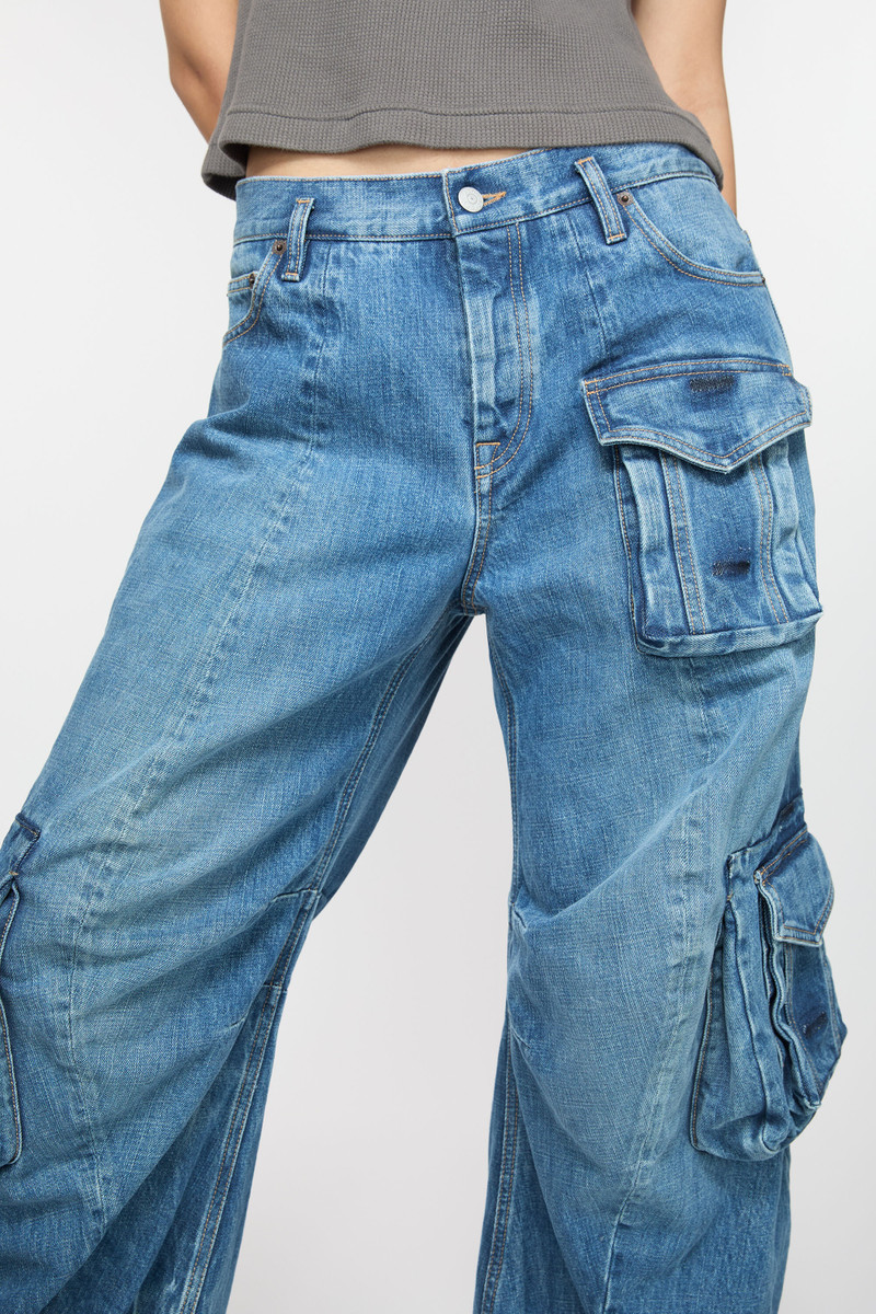 Denim cargo trousers - Mid blue 6