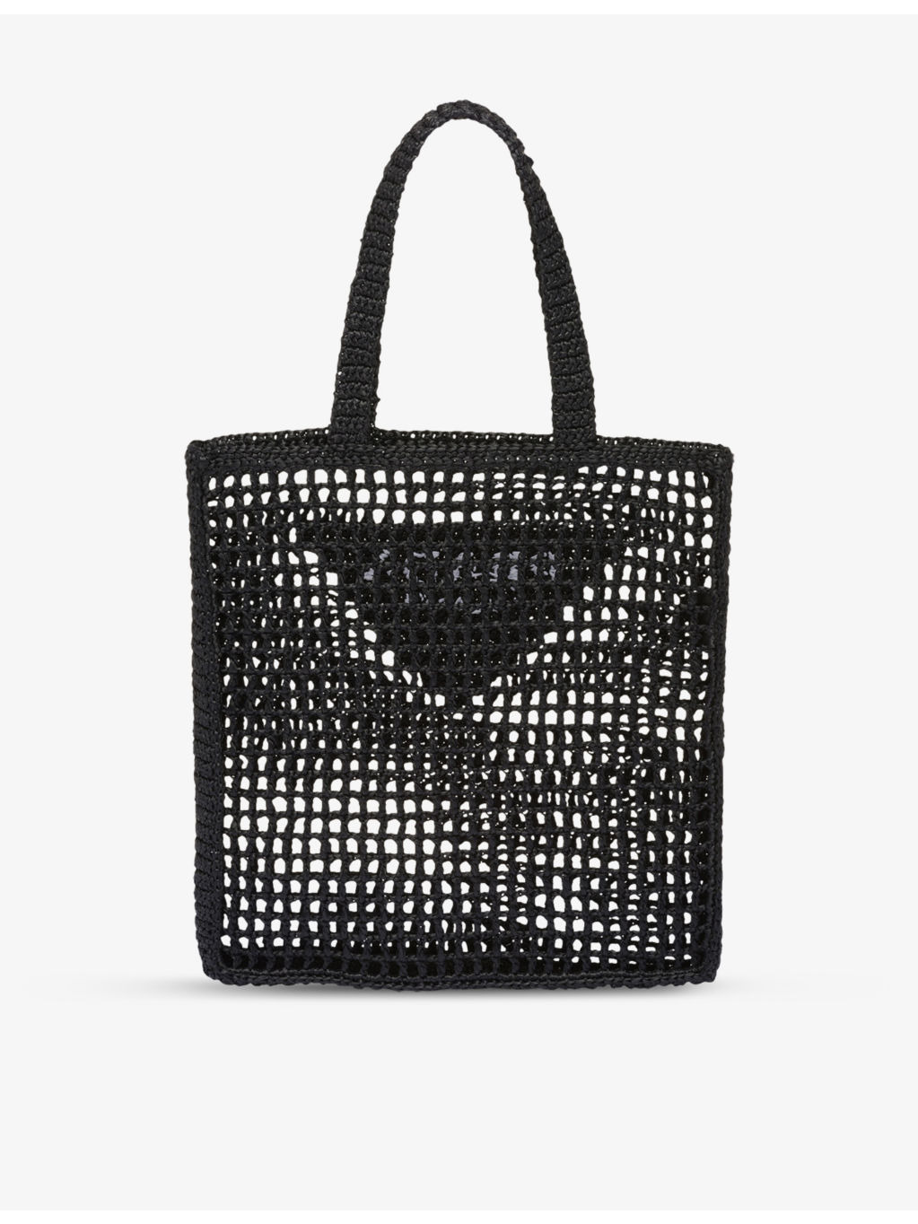 Brand-embroidered crochet tote bag - 5