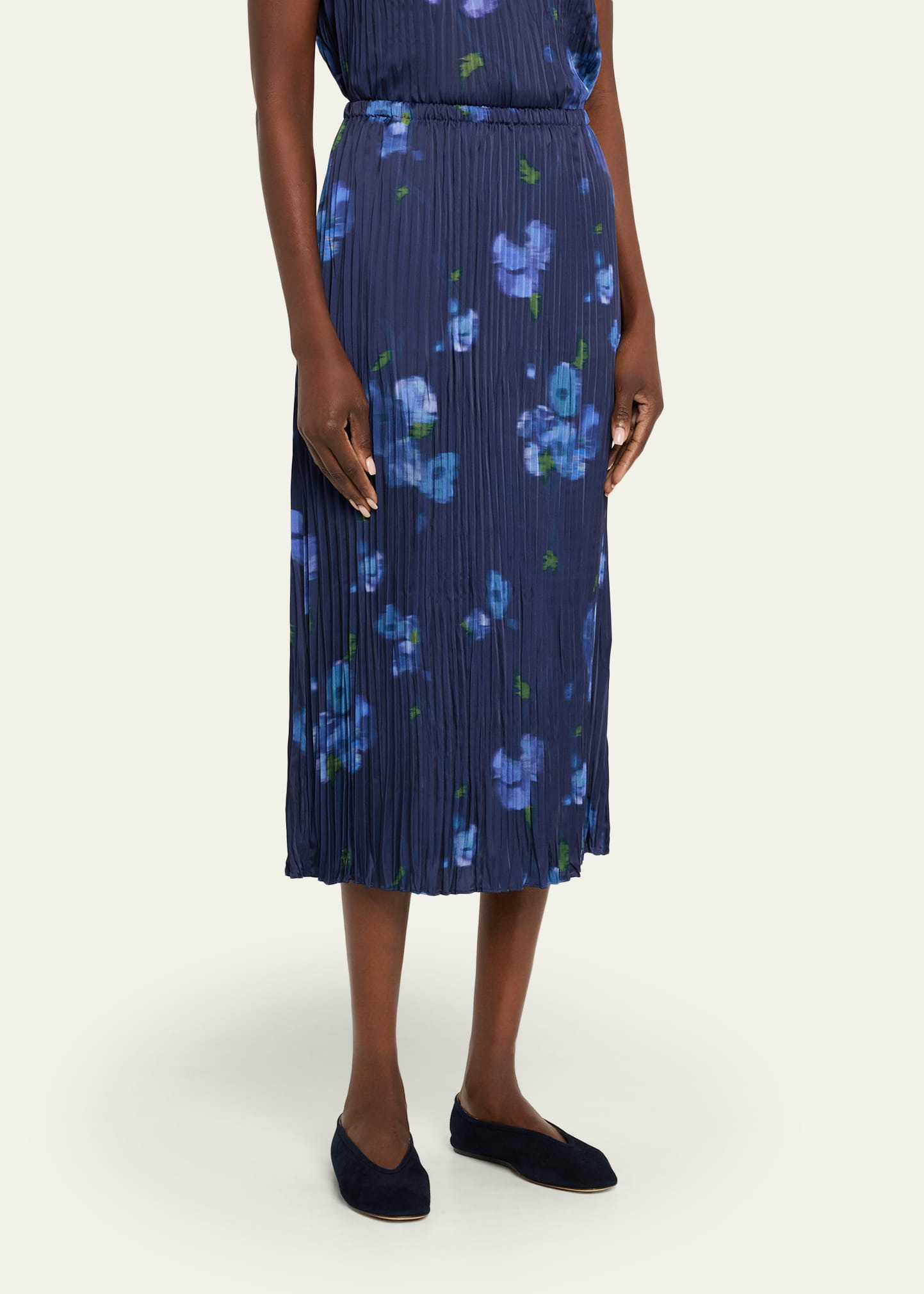 Blurred Poppy Column Skirt - 4