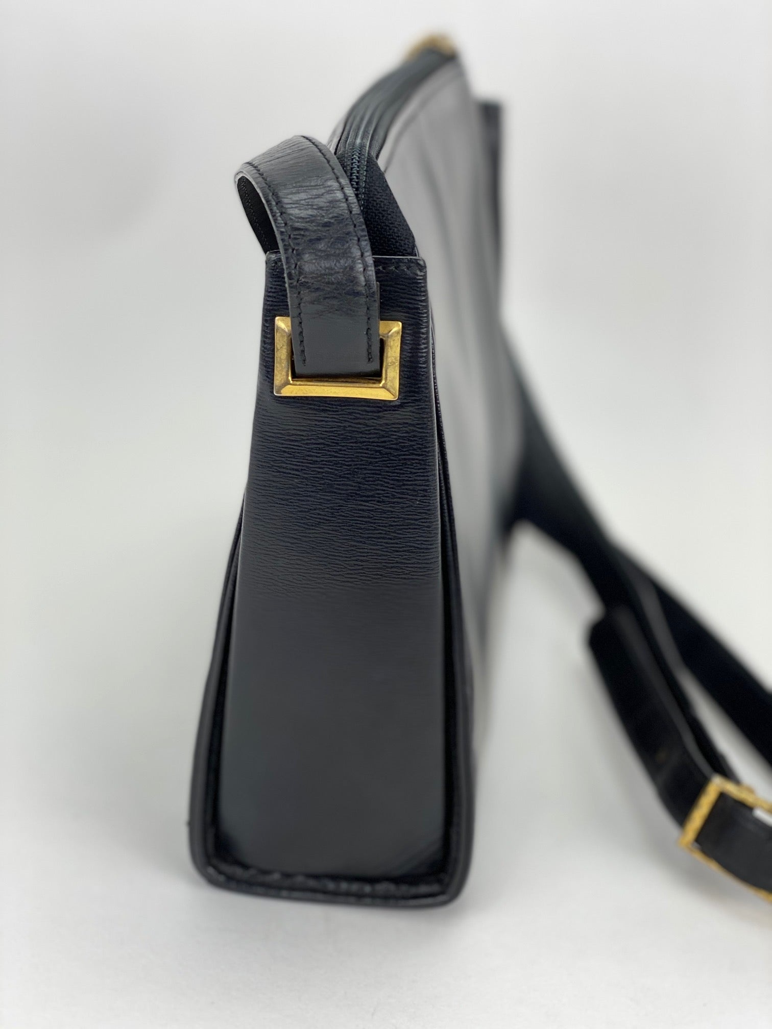 CHRISTIAN DIOR Black  Leather Adjustable Shoulder Bag Authentic Pre owned - 4