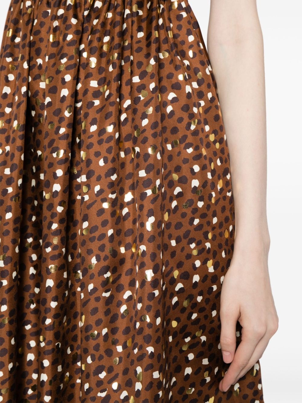leopard-print silk midi dress - 5