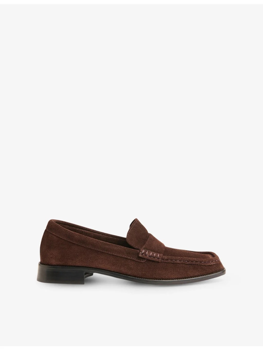 Mora Square-Toe Suede Loafers - 1