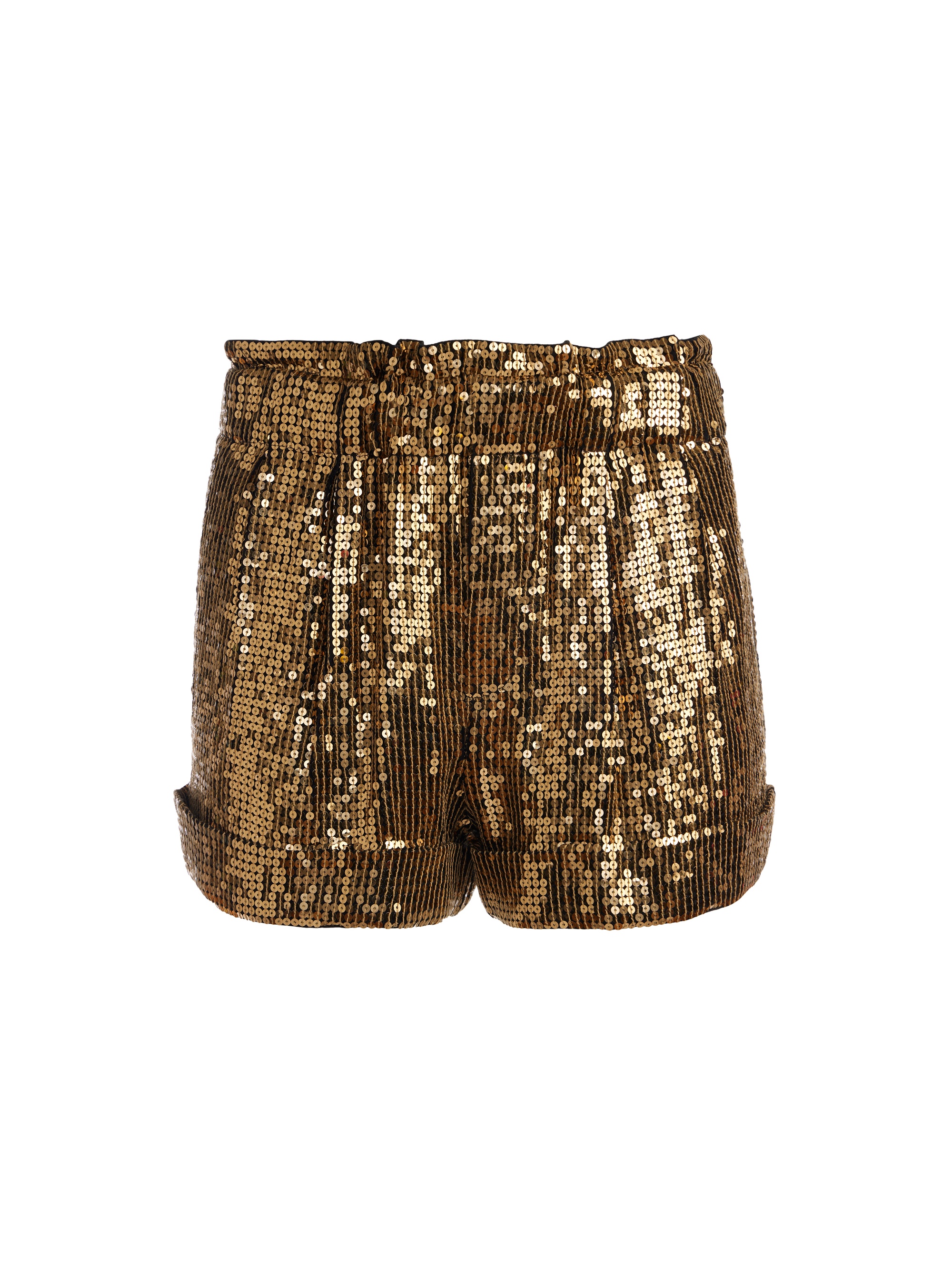 REAGAN SEQUIN EMBELLISHED PAPERBAG CUFFED SHORT - 1