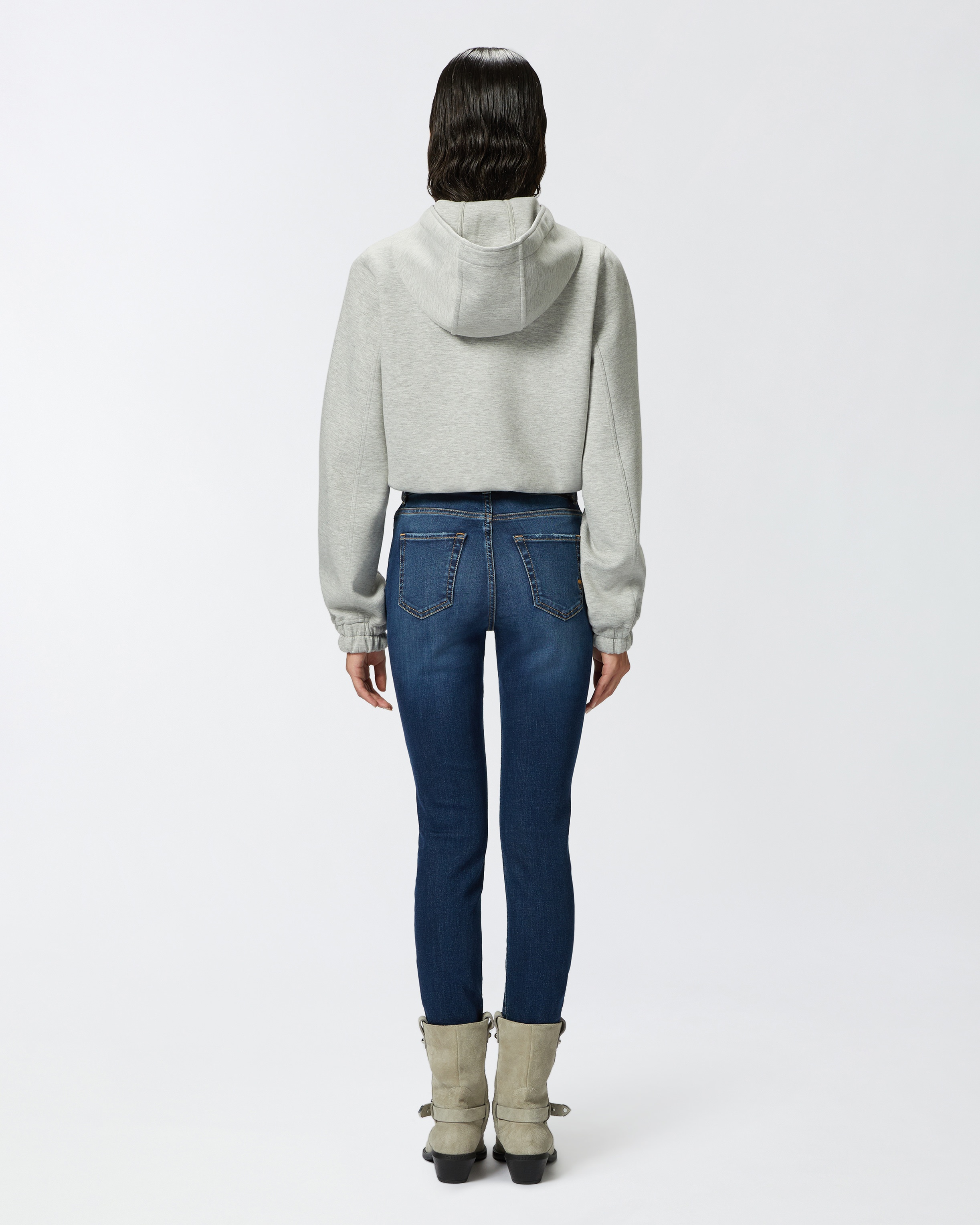 FITTED JEANS IN BLUE STRETCH DENIM - 4