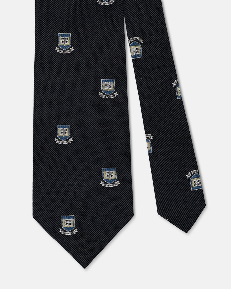 J. PRESS MADE-IN-ENGLAND NAVY YALE SHIELD CLUB TIE outlook