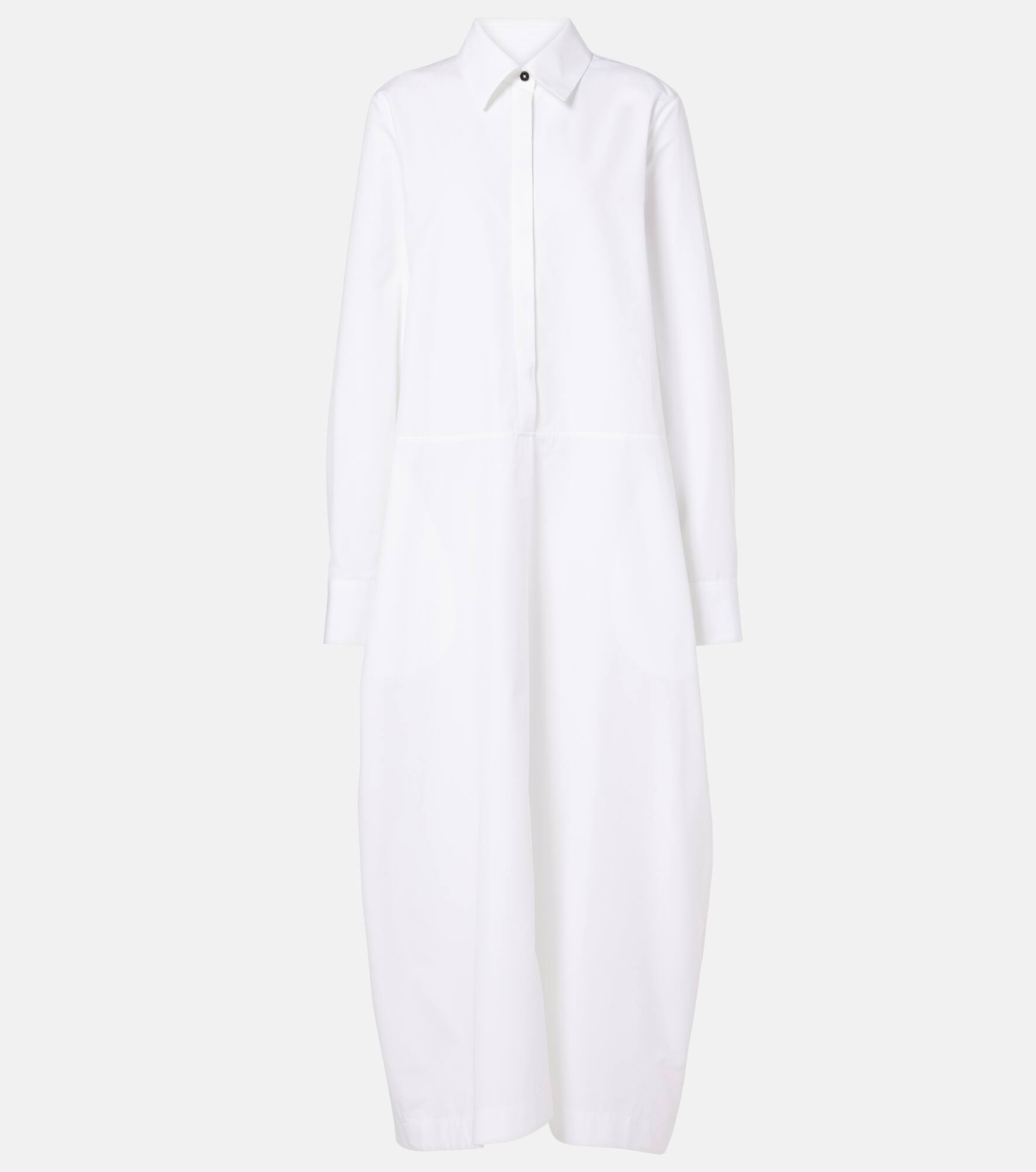 Gathered cotton poplin shirt dress - 2