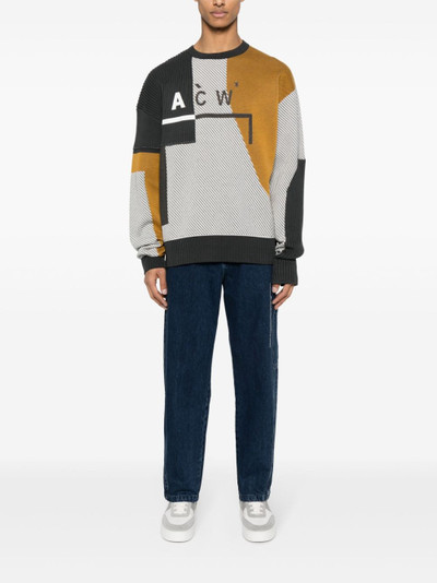 A-COLD-WALL* intarsia-knit-logo panelled jumper outlook