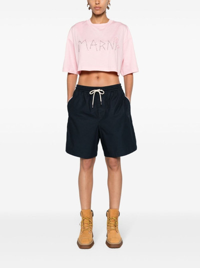Marni logo-embroidered cropped T-shirt outlook