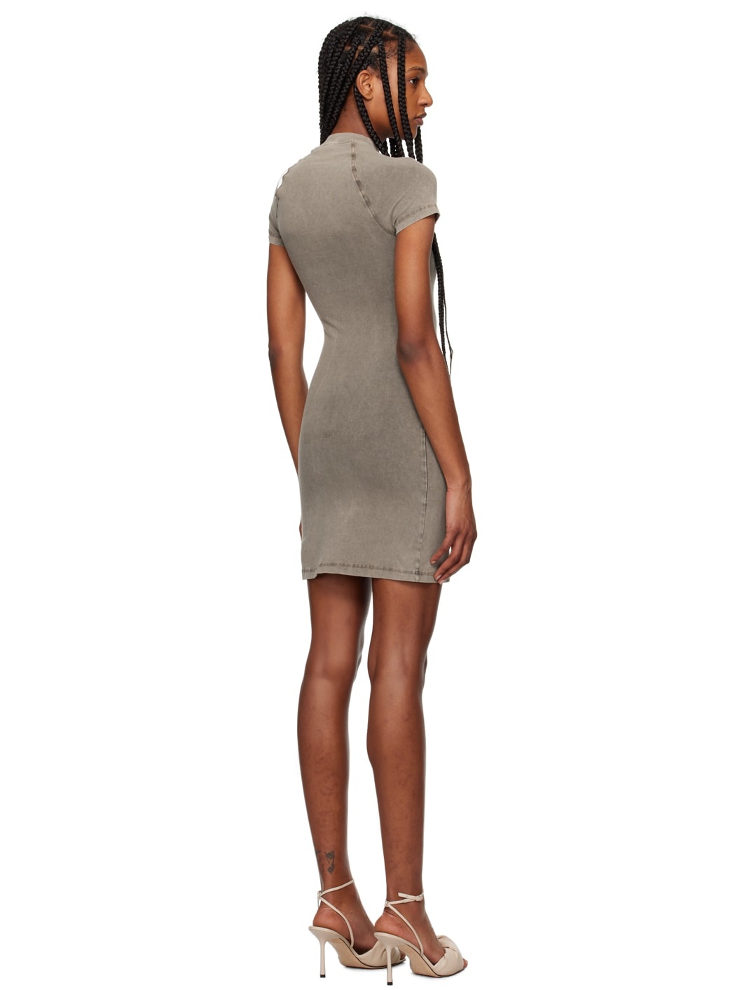 Taupe Fitted Minidress - 3