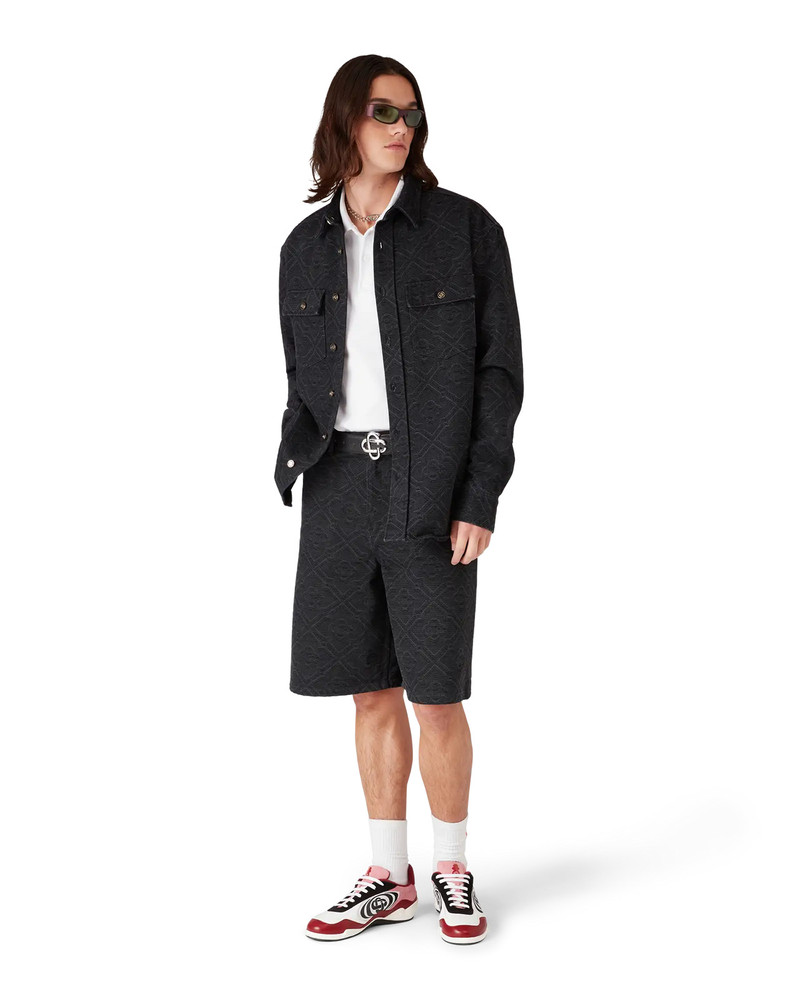 CASABLANCA Black Laser Long Sleeve Denim Shirt outlook