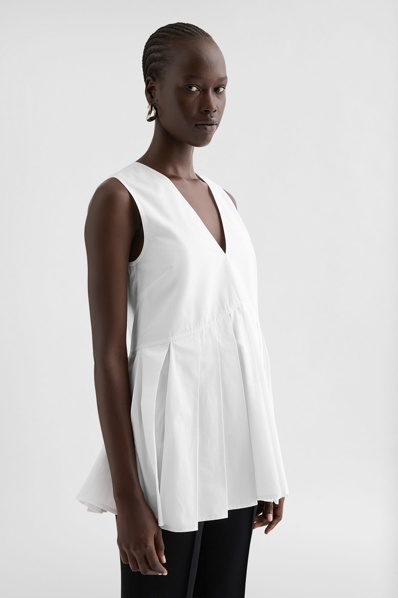 Cotton Poplin Pleated Top 3