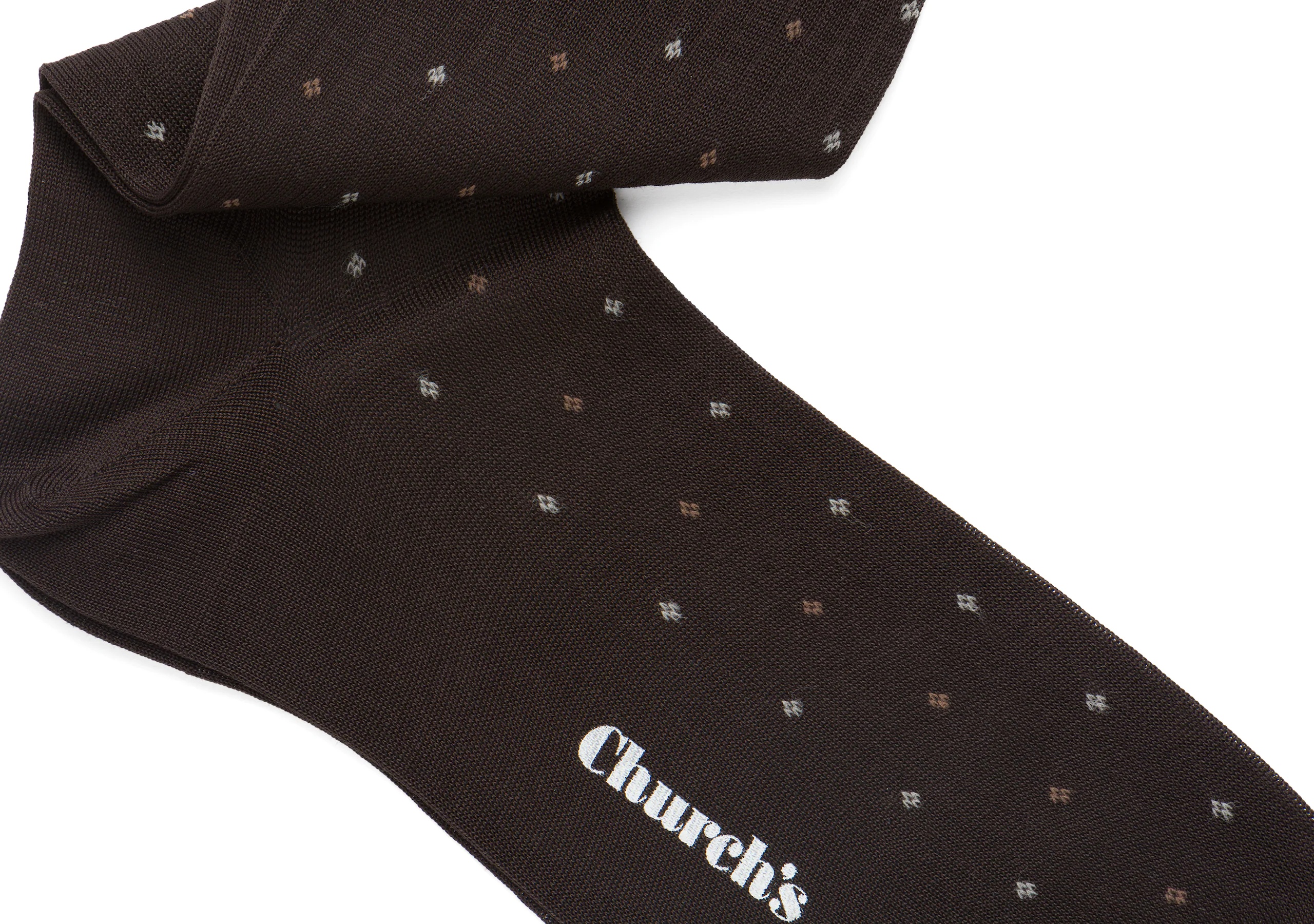 Contrast diamond socks
Cotton Dot Short Brown - 2