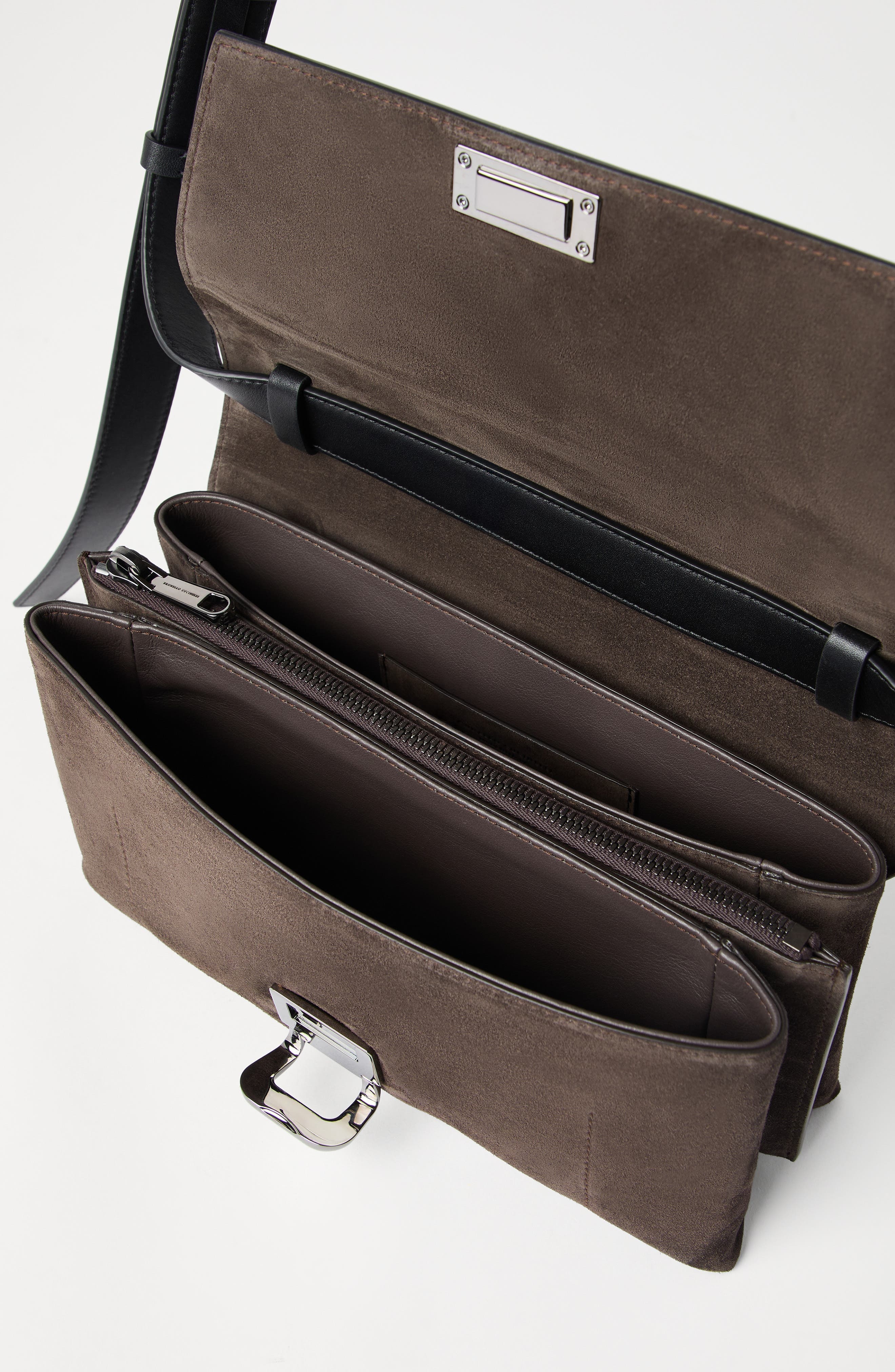 Brunello Cucinelli Sartorial bag in suede and calfskin in Rust Brown at Nordstrom - 6