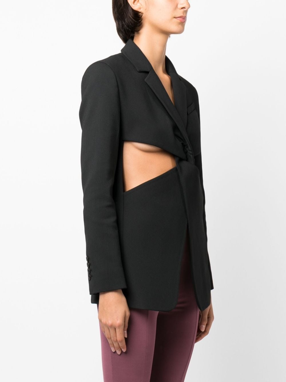 twisted cut-out blazer - 3