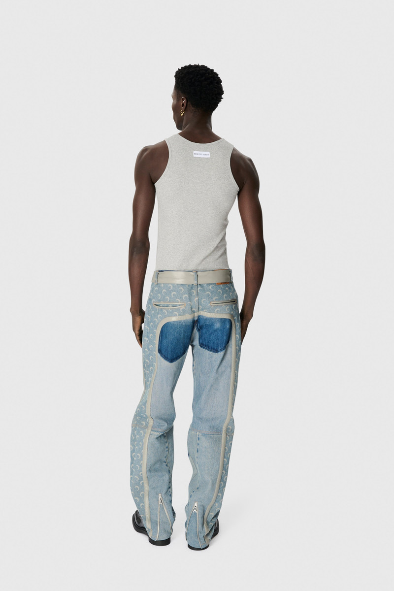 Regenerated Denim Belted Baggy Jeans 4
