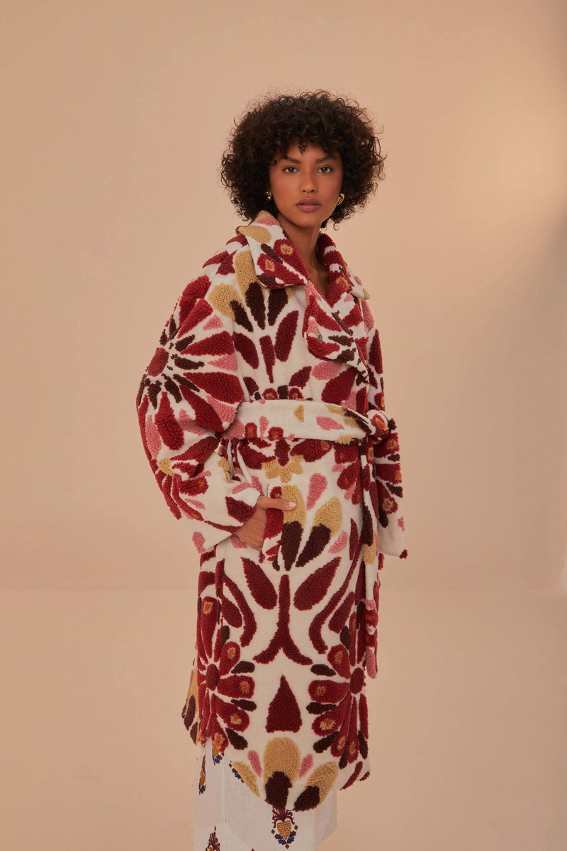 FARM RIO Ainika Flowers Fleece Coat outlook