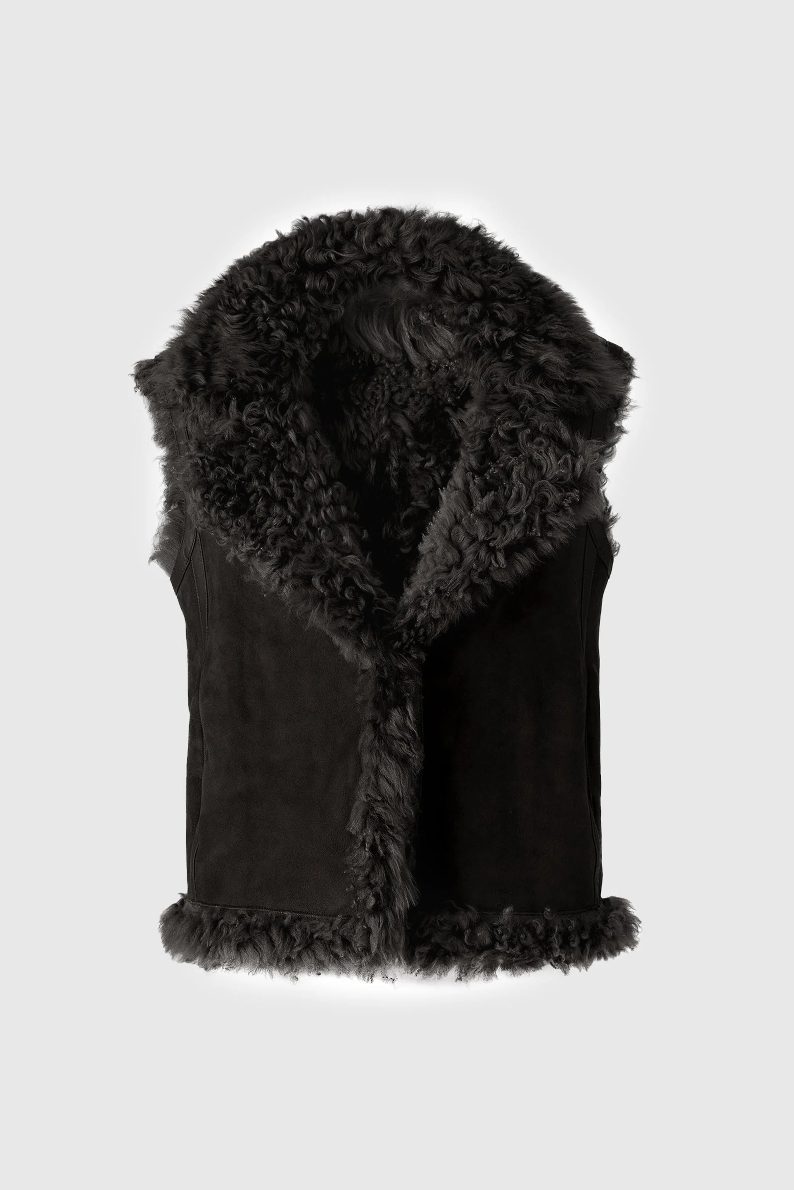 KASIA Reversible Shearling Leather Vest - 1