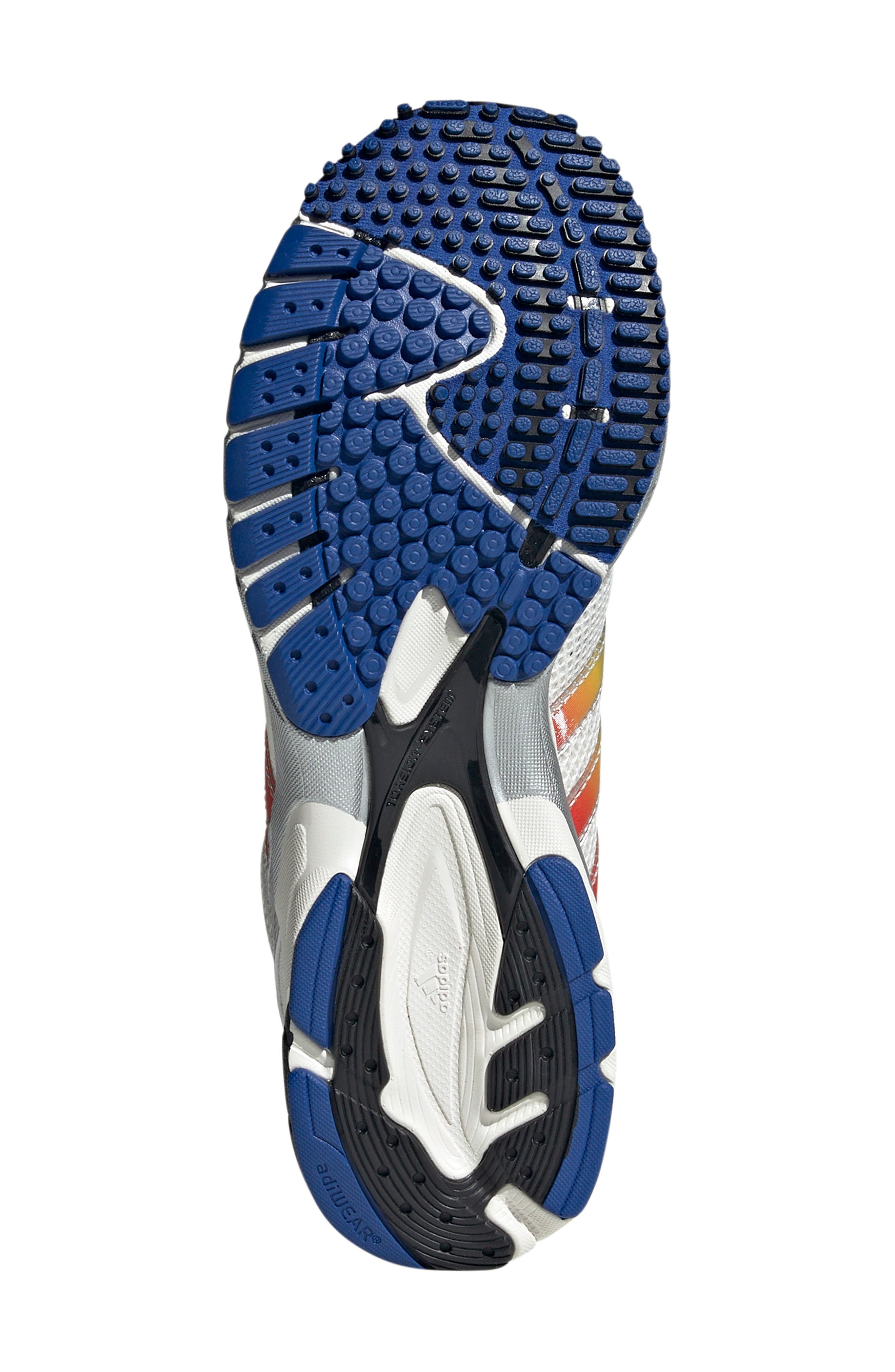 adidas Adizero Adios 7 Running Shoe in White/Team Royal Blue/Yellow at Nordstrom - 5