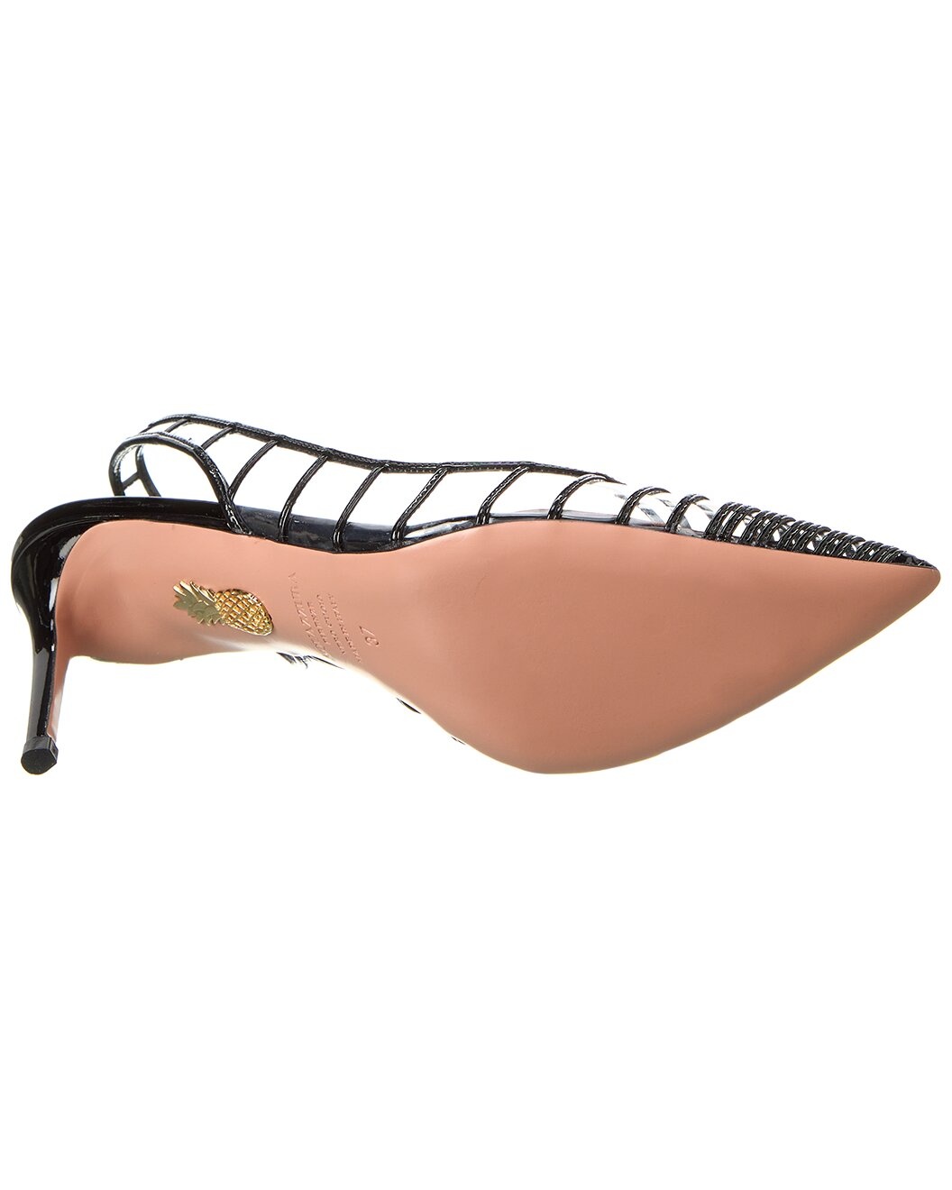 Aquazzura Call Me 75 Patent & Vinyl Slingback Pump - 4