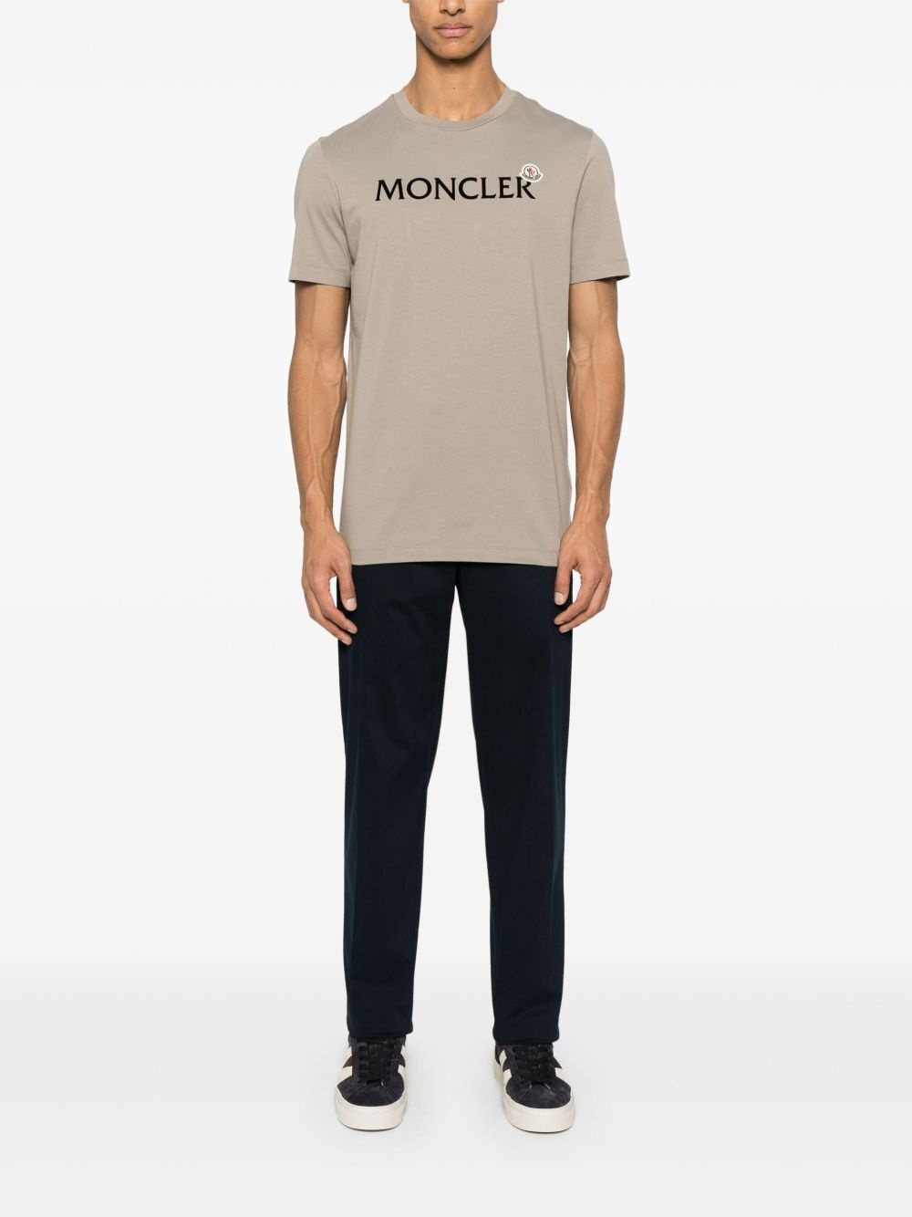 flocked-logo cotton T-shirt - 2