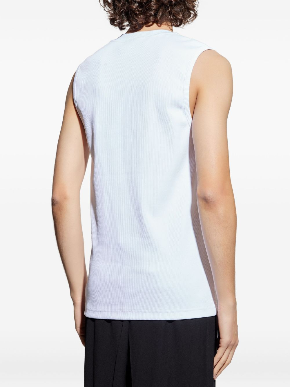 ribbed logo-plaque tank top - 4