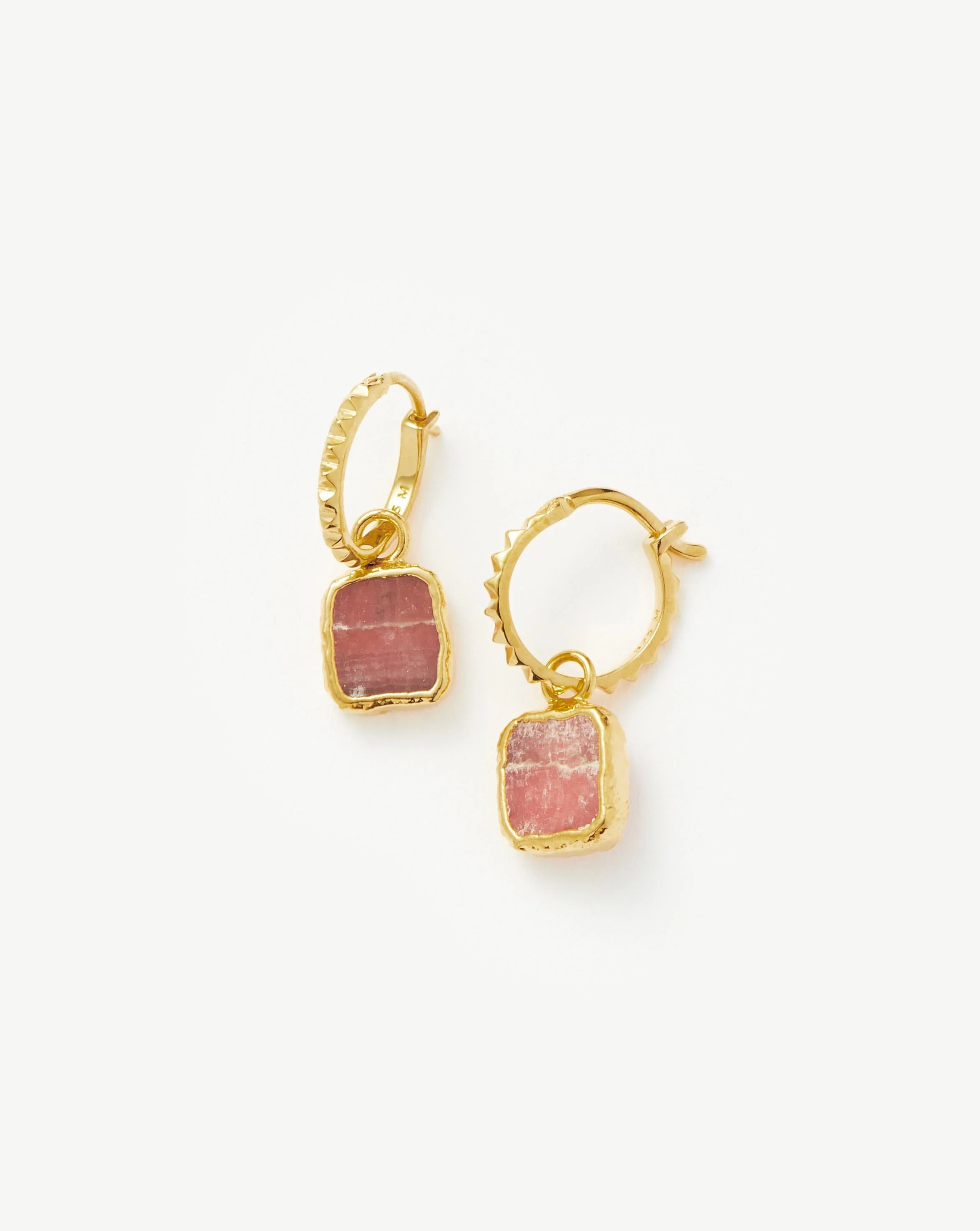 Mini Pyramid Charm Hoop Earrings - 1