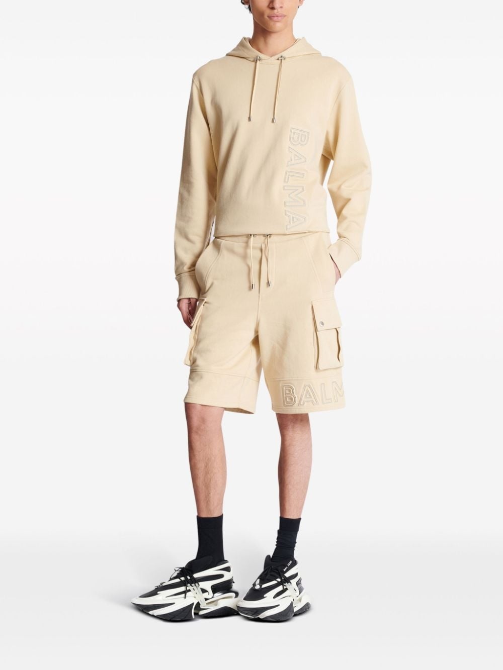 logo-embossed cargo shorts - 2