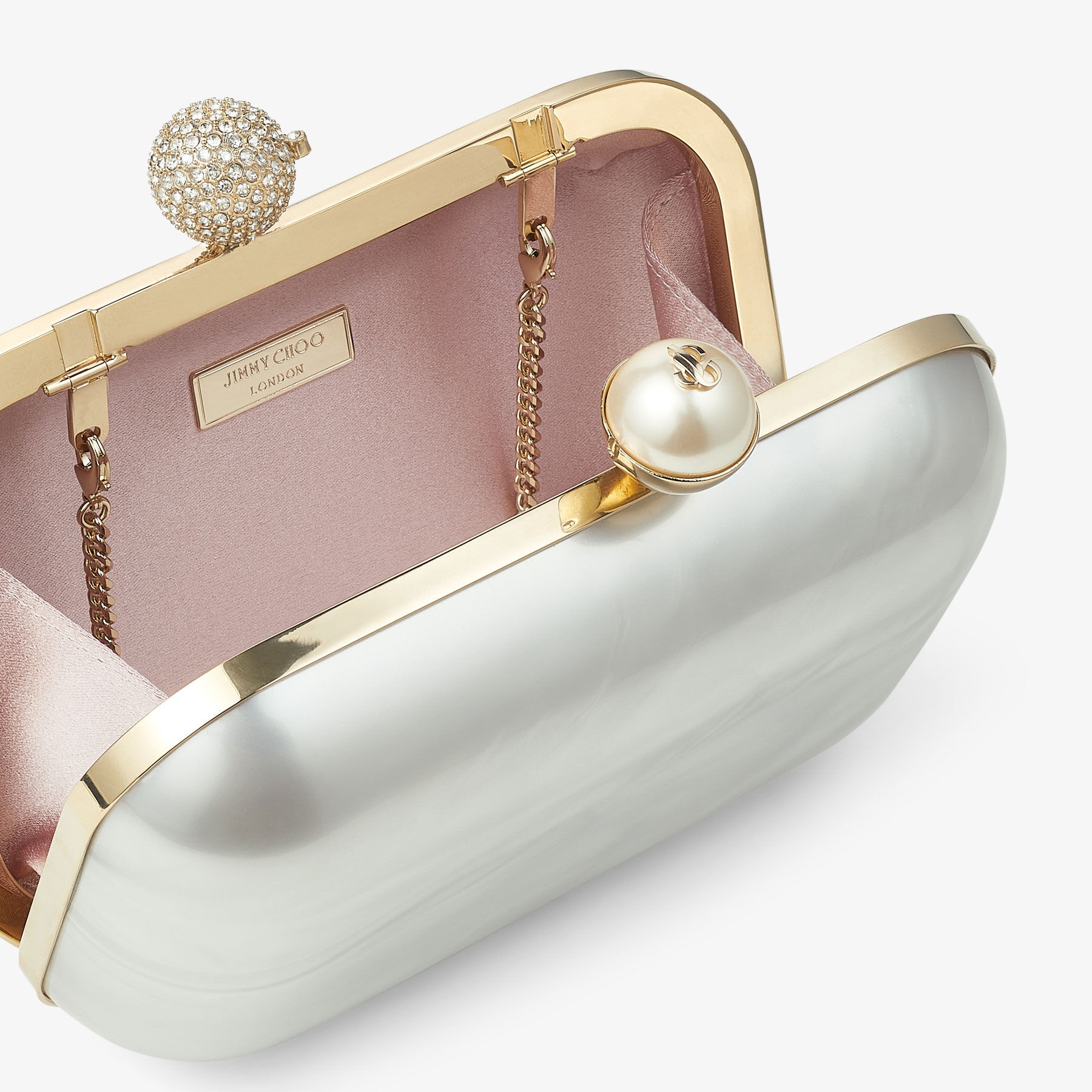 Cloud
Ivory Mother of Pearl Clutch Bag with Crystal Clasp - 5