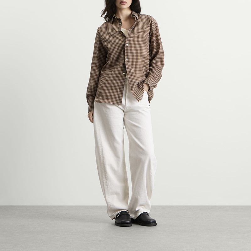 AURALEE Auralee Airy Light Cotton Check Shirt outlook