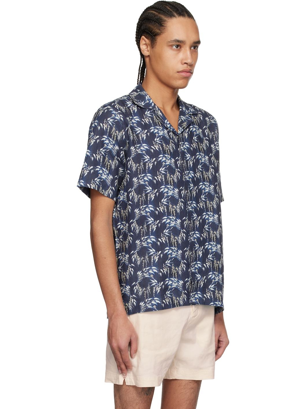 Navy Maitan Linen Shirt - 2