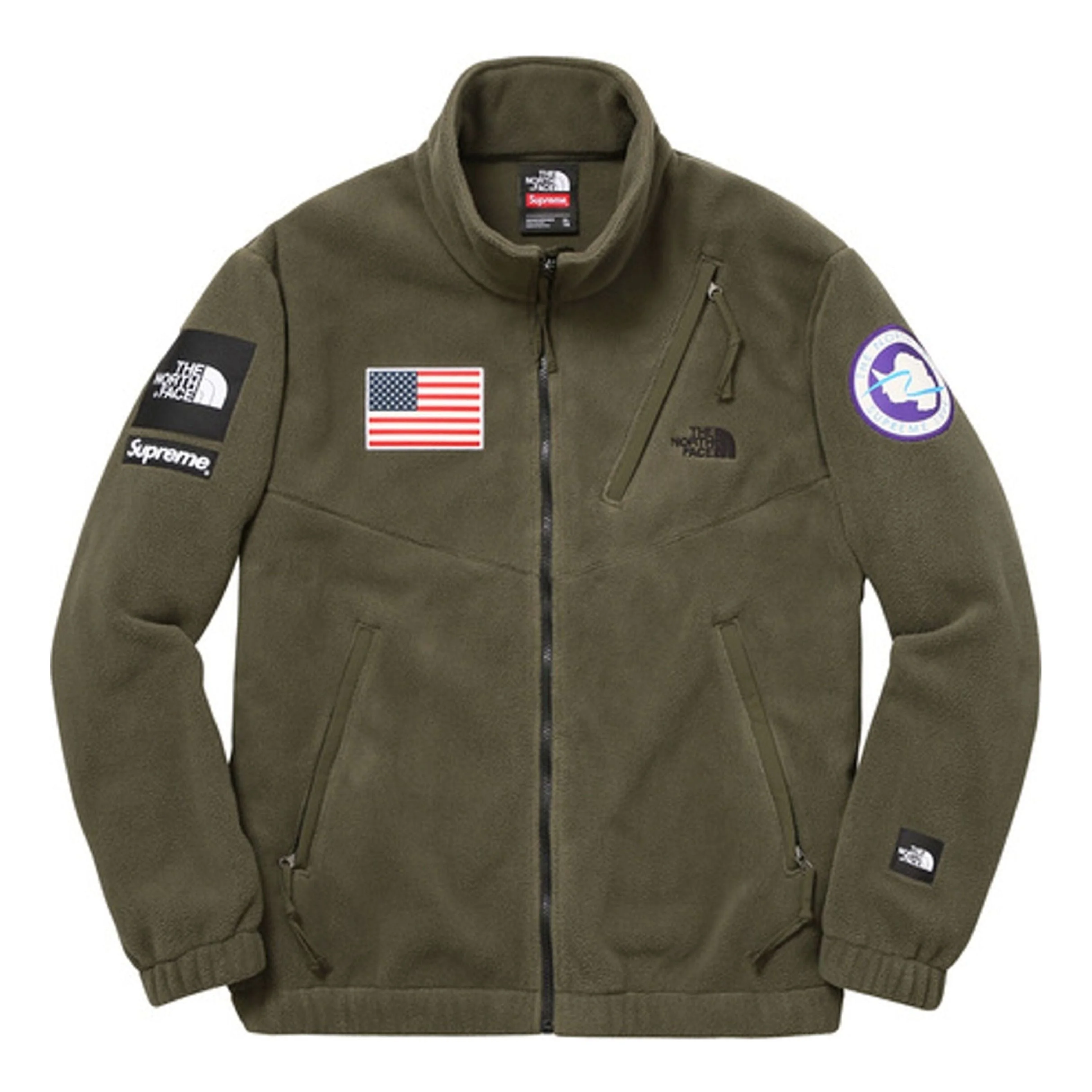 Supreme SS17 x The North Face Trans Antarctica Expedition Fleece Jacket Olive SUP-SS17-626 - 1